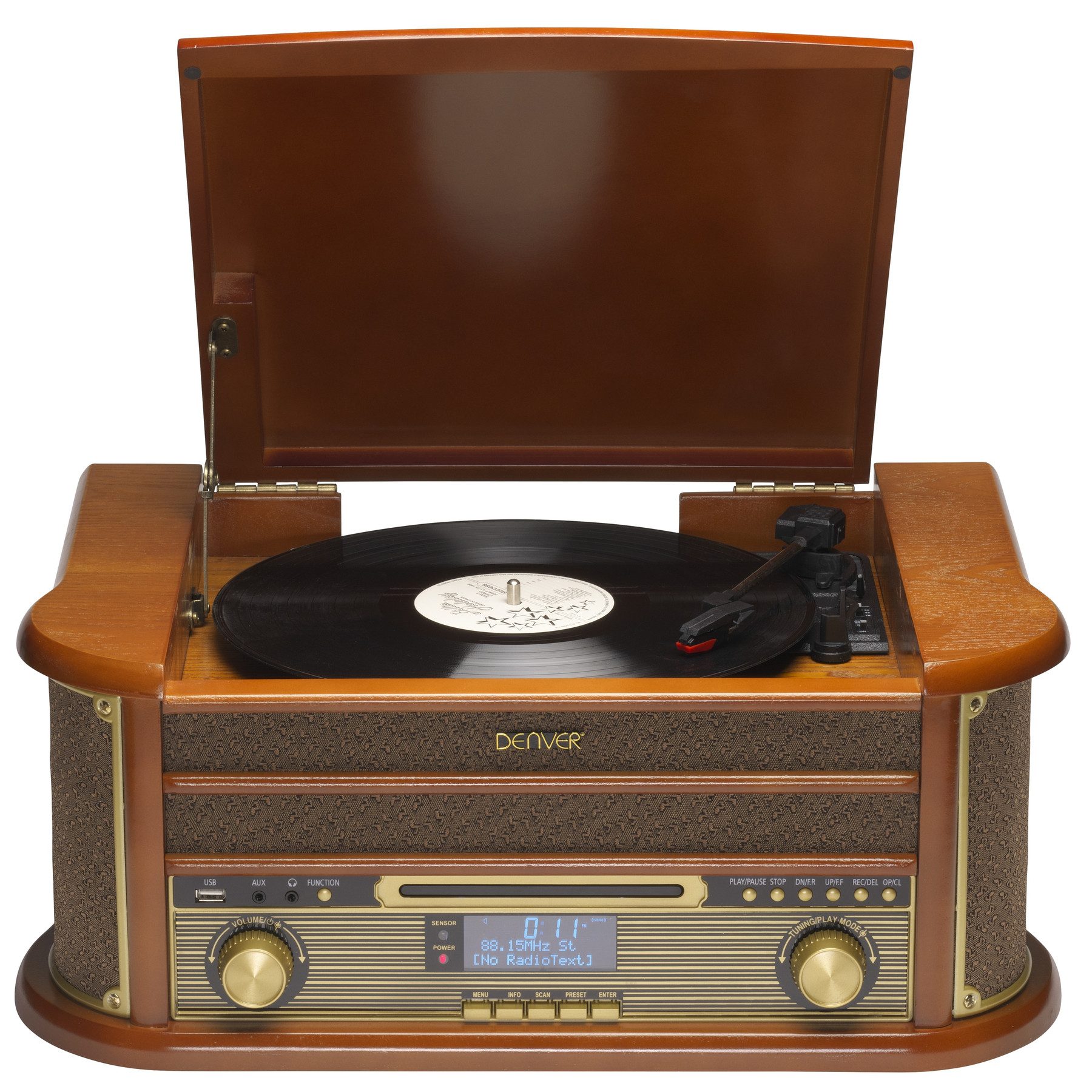 DENVER Retro Music Center MRD-51, Holz Multifunktionsspieler