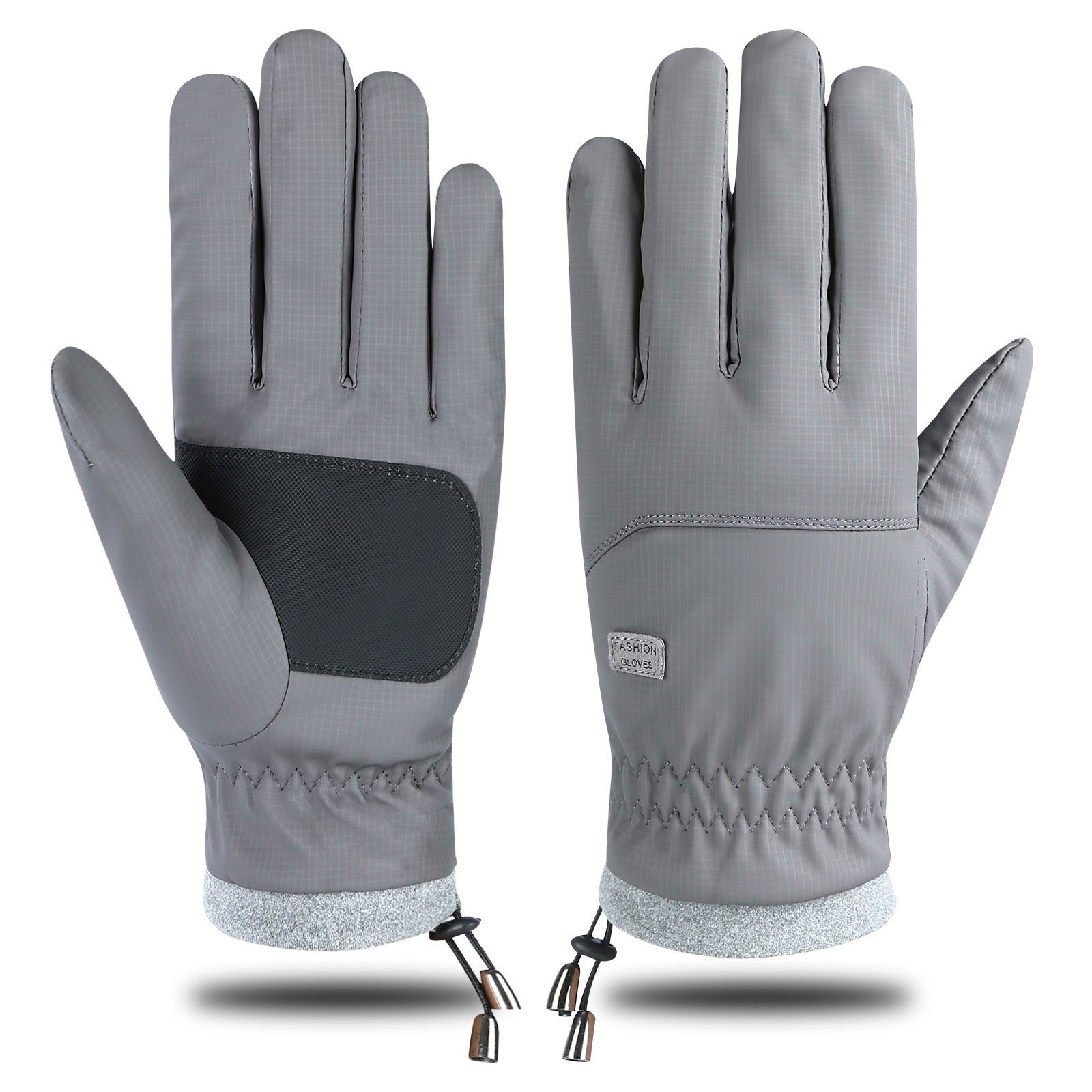 für Grau Radfahren Skihandschuhe Schnee Frauen Outdoor Winter Ski wasserdicht, Rosnek Sport winddicht, Herbst Touchscreen, Männer