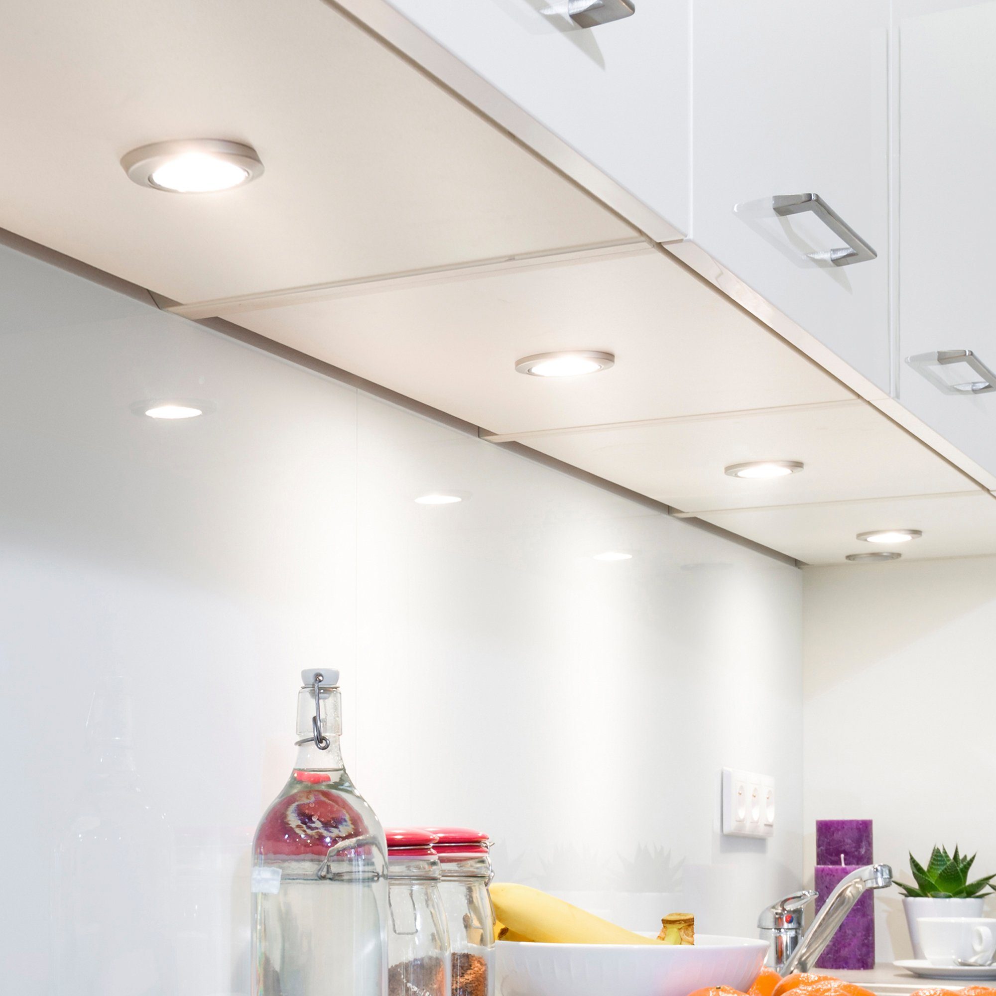 B.K.Licht Unterschrankleuchte BK_UL1106 LED Licht, integriert, Warmweiß, LED LED Warmweißes Unterbauleuchten, Lm, 510 5,4W, Schrankleuchten, Set fest 3er Küchenlampe 3.000K