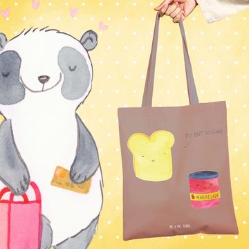 Mr. & Mrs. Panda Tragetasche Toast Marmelade - Braun Pastell - Geschenk, Tiere, Beuteltasche, Tier (1-tlg), Lange Tragegriffe