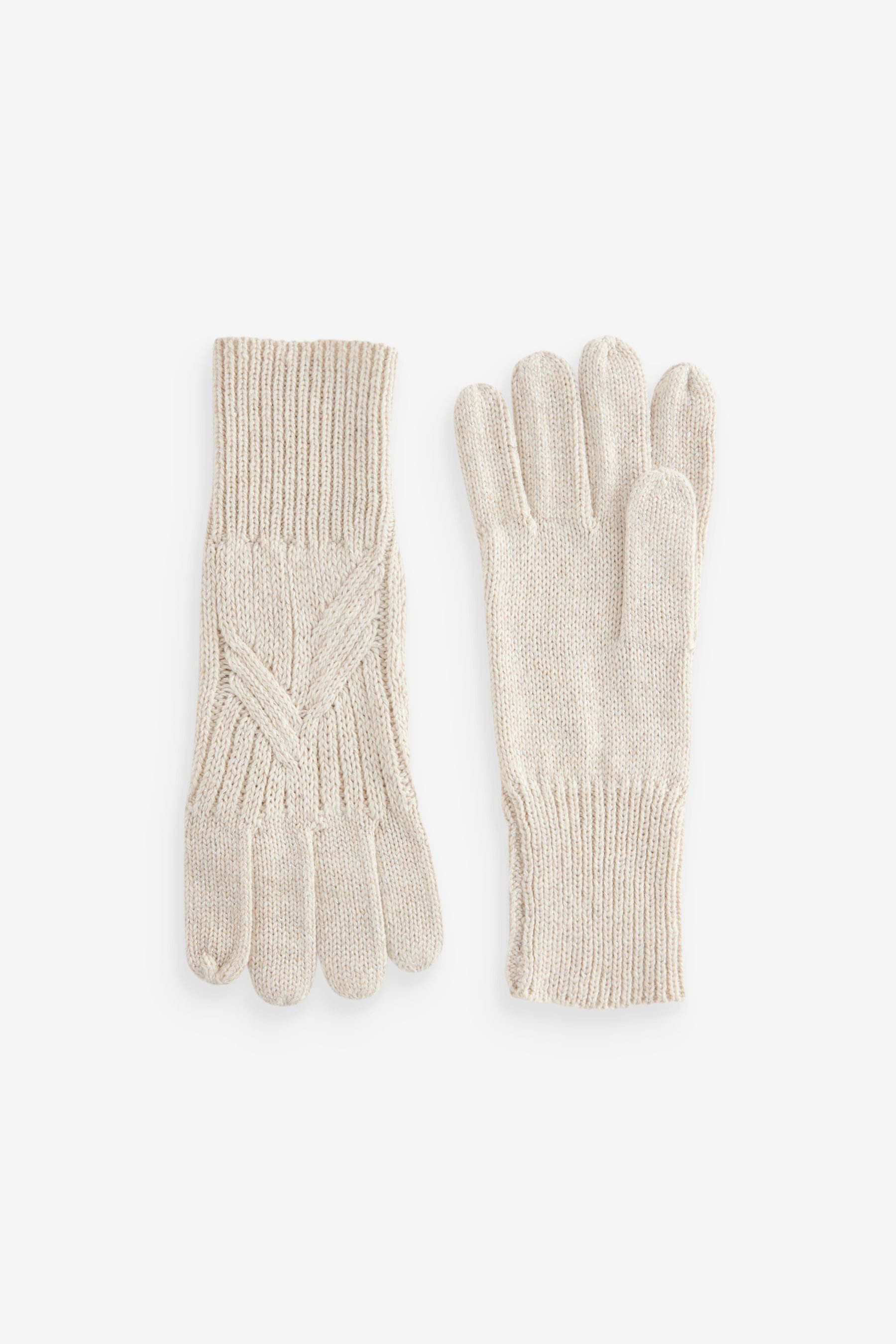 Strickhandschuhe Zopfmuster-Handschuhe