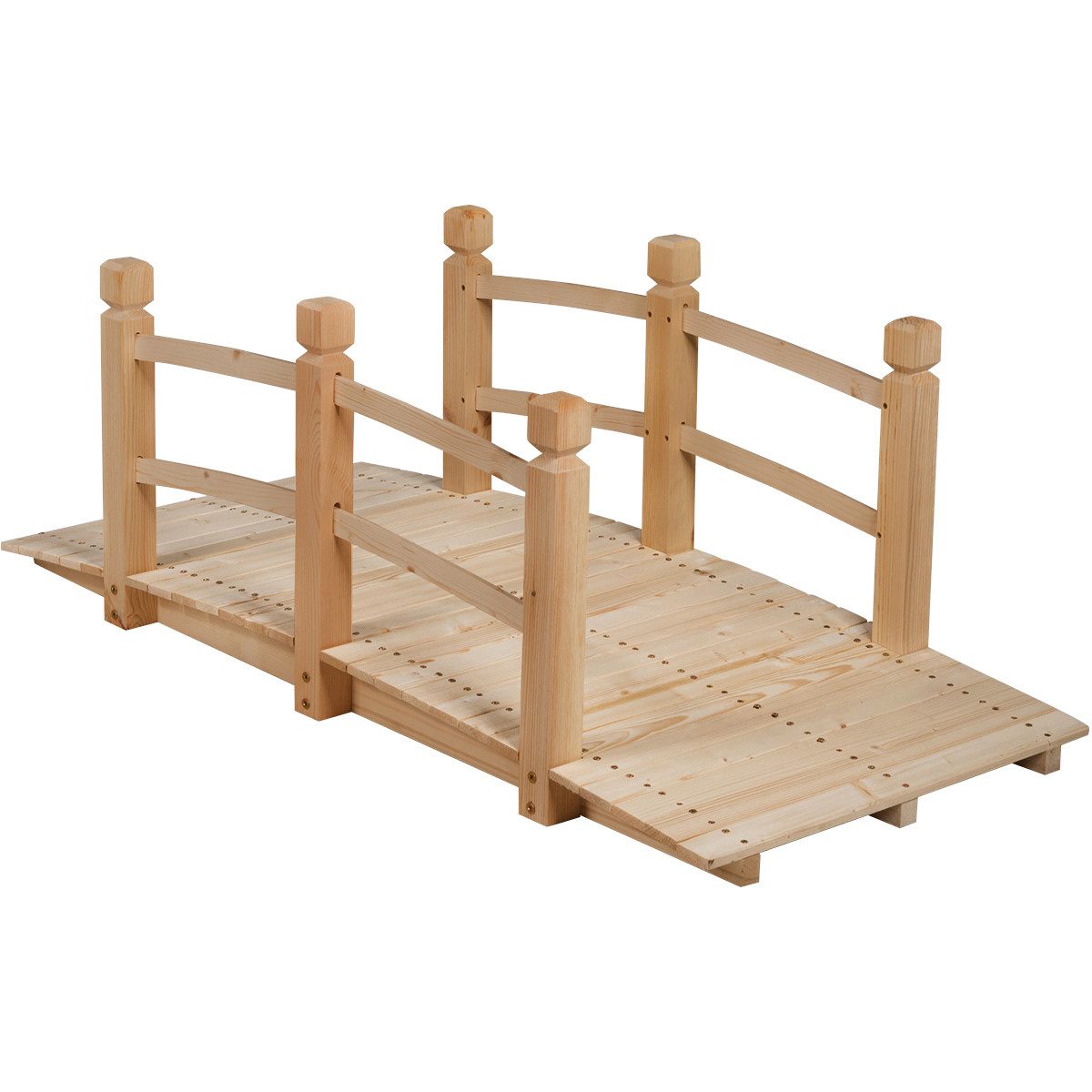 KOMFOTTEU Zierbrücke Holzbrücke, 150x67x55cm, aus Tannenholz günstig online kaufen