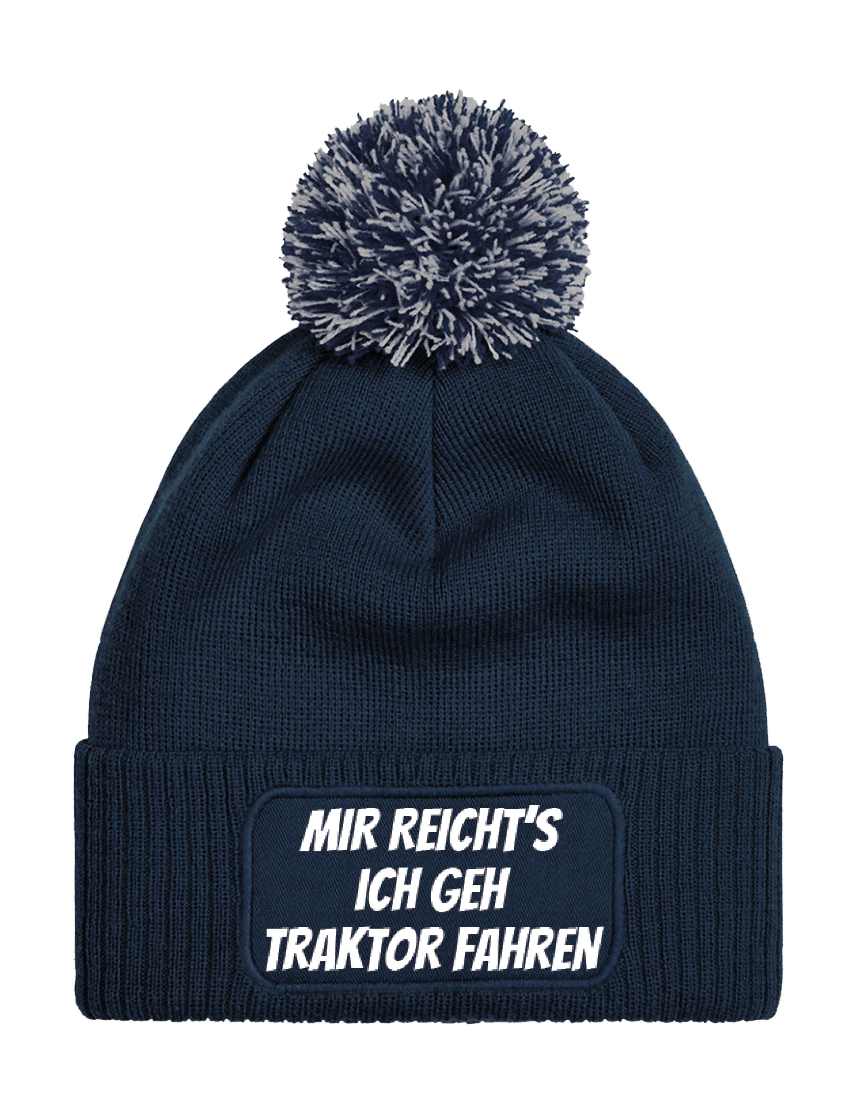 Beanie Unisex Strick Bommel Beanie Mütze Mir Reicht´s Ich Geh Traktor Fahren