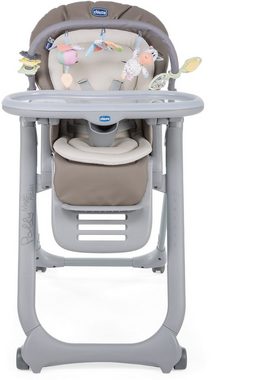 Chicco Hochstuhl Polly Magic Relax, Cocoa, mit Spielbogen & Sitzverkleinerer, Made in Europe