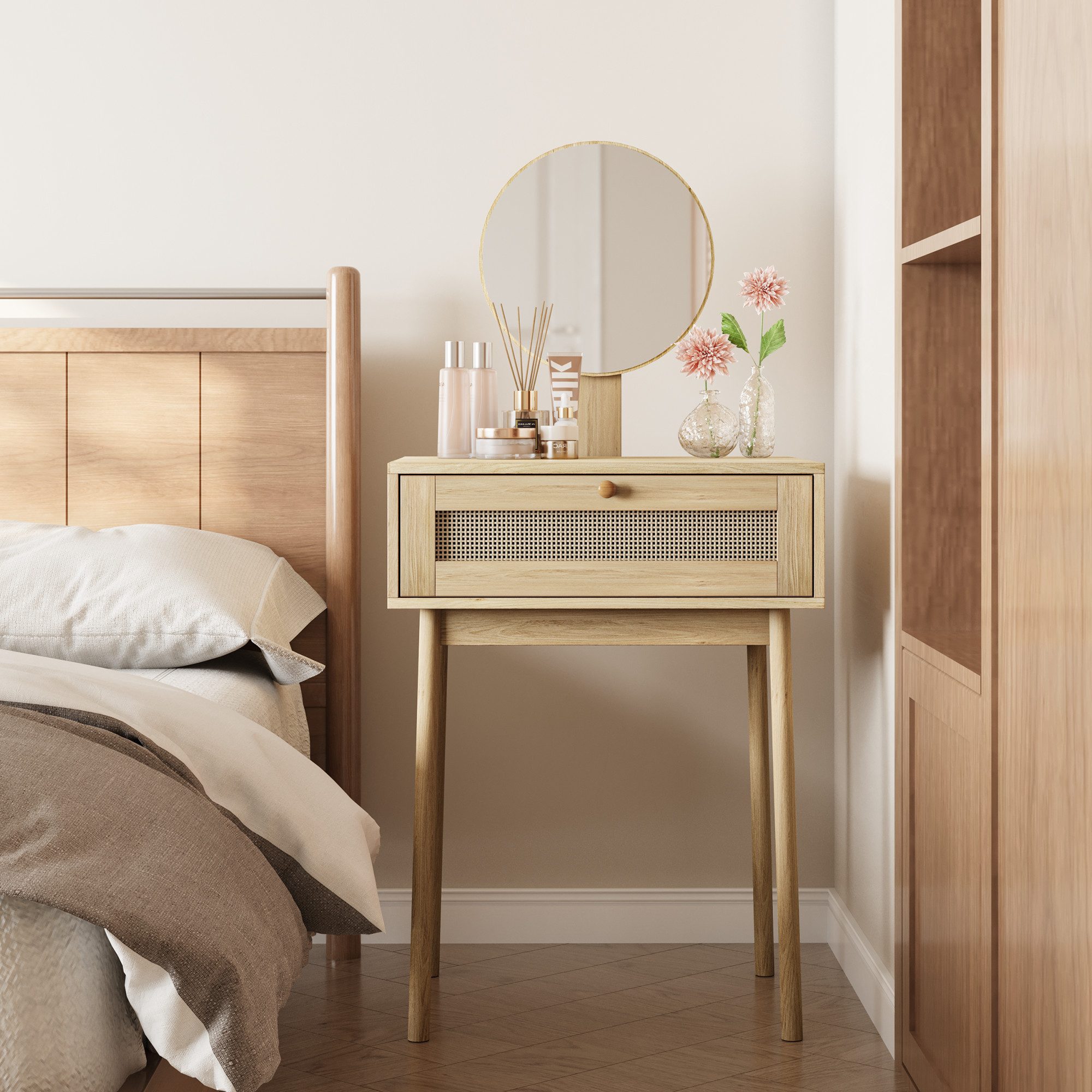 MODFU Schminktisch Kosmetiktisch, Schminktisch,mit Spiegel (Kompakter Ratta günstig online kaufen