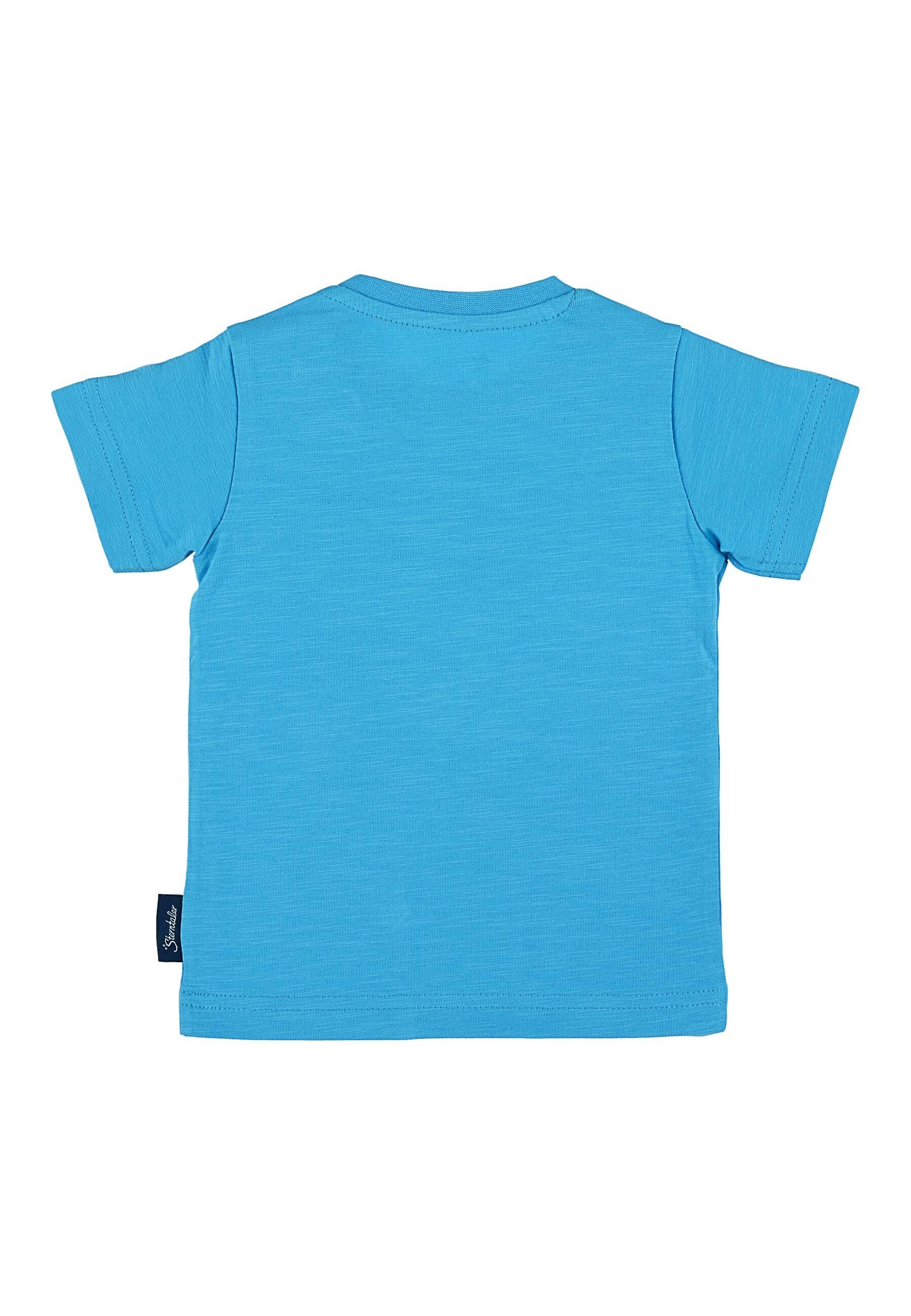 Sterntaler® Kurzarmshirt Kurzarm-Shirt Jersey - - Knöpfen (1-tlg) aus - Baby Druck Schulter Kurzarm-Shirt T-Shirt der Türkis Kurzarmshirt Kinder mit Shirt in mit an 'Wal' Kinder linken