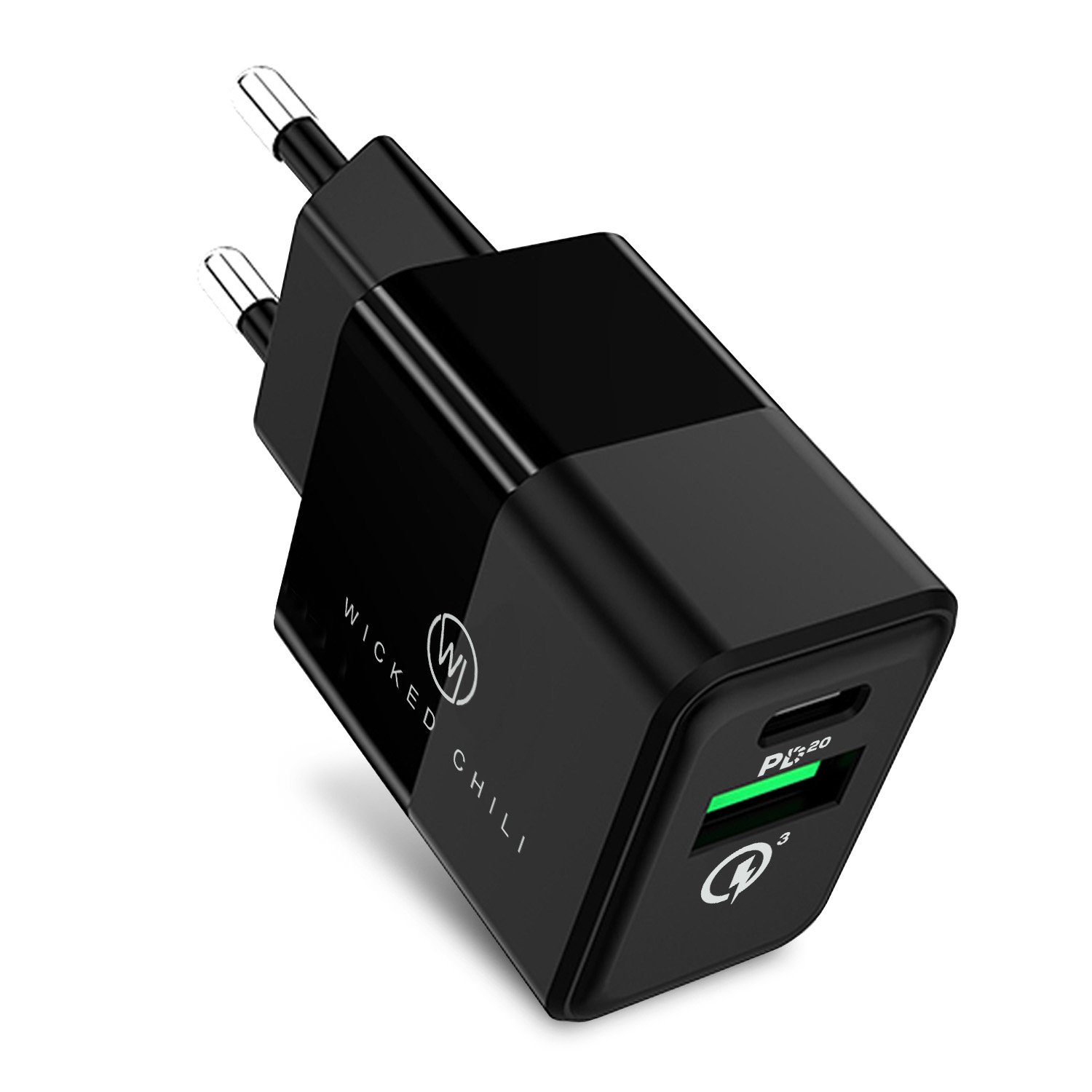 Wicked Chili 20W Dual USB-Netzteil mit QC 3.0 + USB-C PD Charge Steckernetzteil