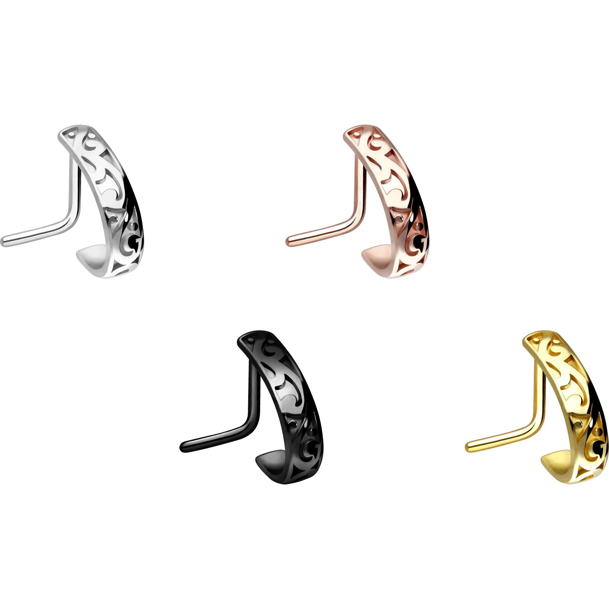PIERCINGLINE Nasenpiercing Chirurgenstahl Nasenstecker ORIENTALISCHES DESIGN (Nasenstecker, 1-tlg)