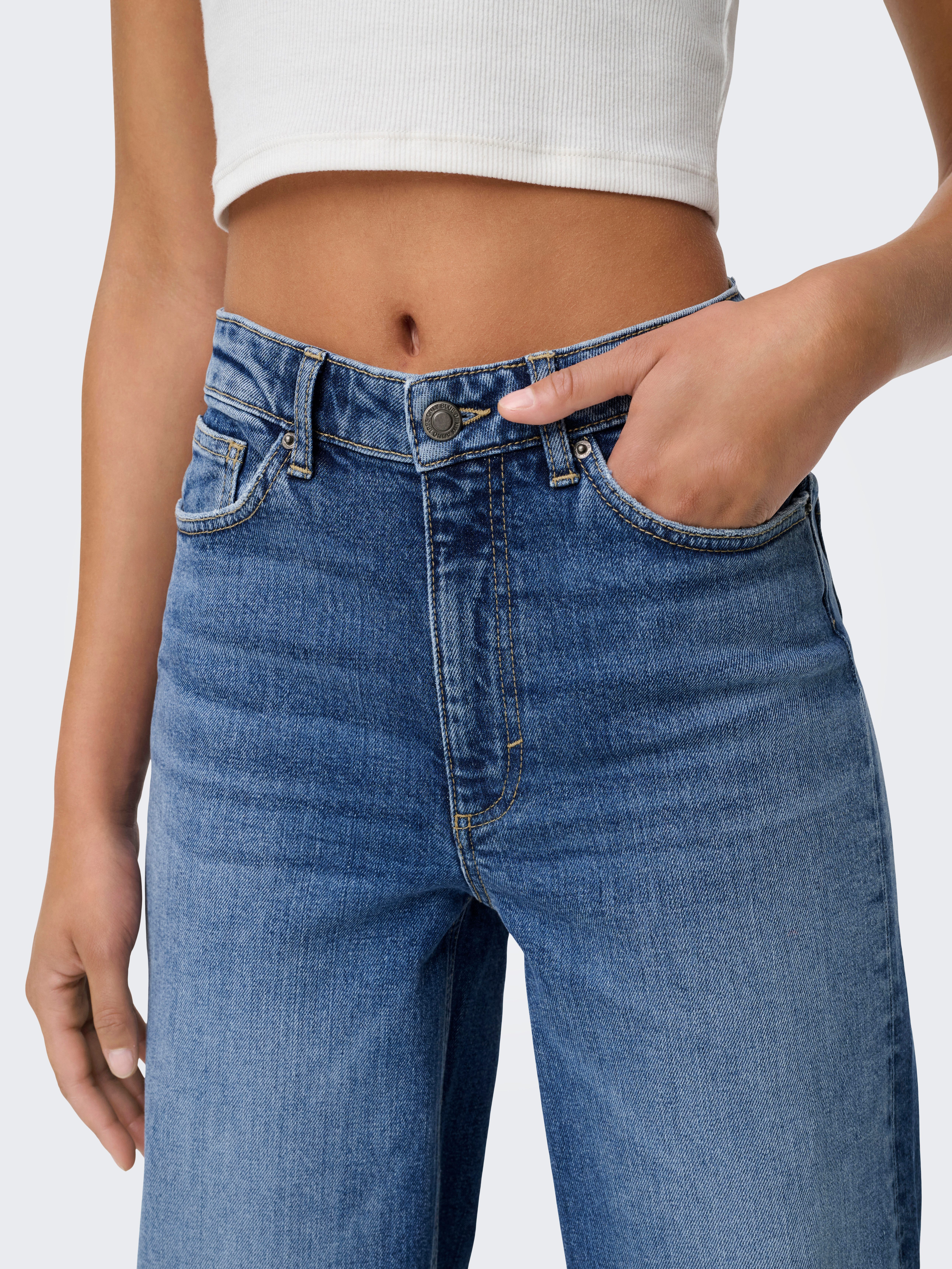 ONLY High-waist-Jeans ONLJUICY HW WIDE LEG DOT330 DNM NOOS Baumwollmischung günstig online kaufen