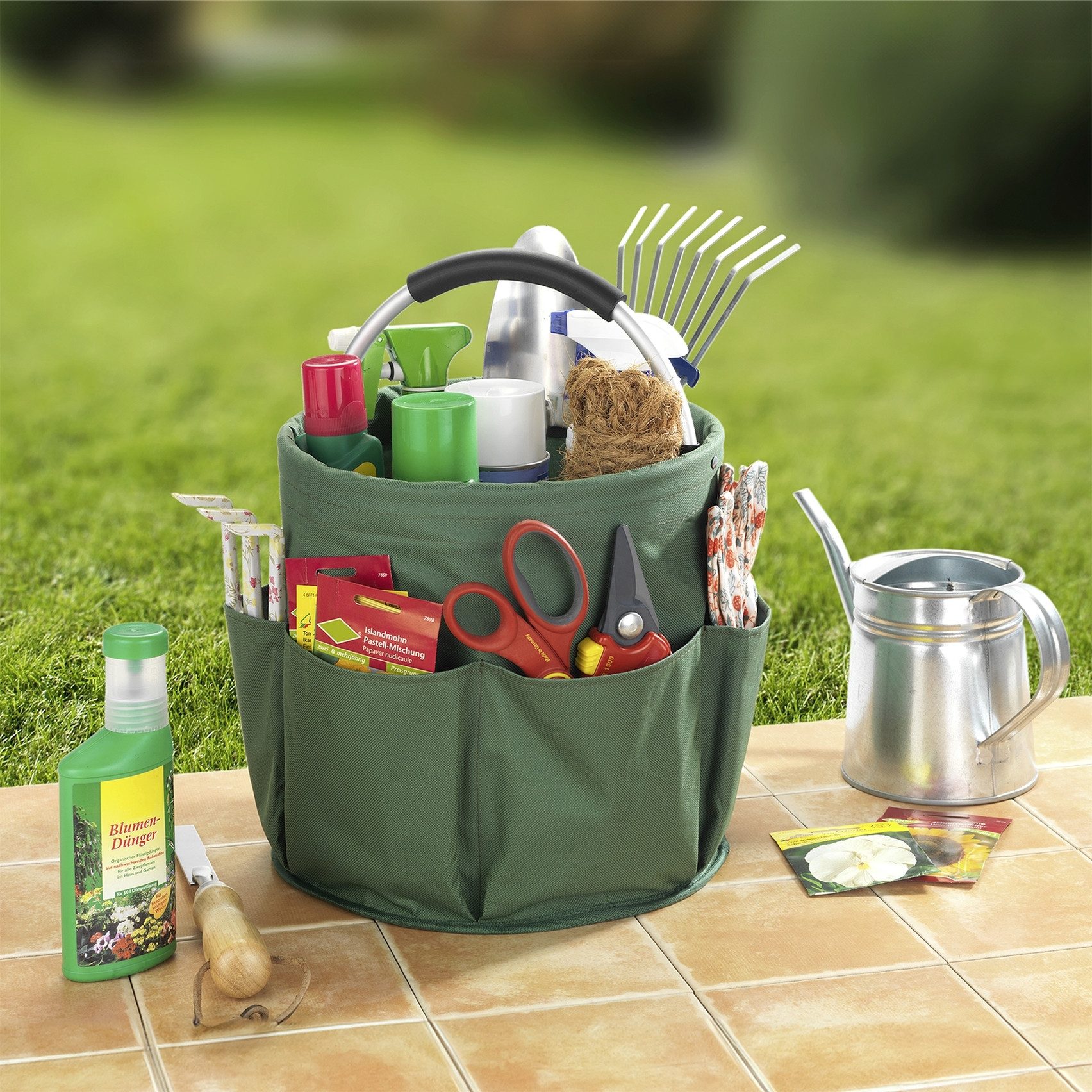 Maximex Falteimer Modell Universal-Caddy, (Set, 2-tlg), Organizer für Haus & Garten, platzsparend faltbar, mit 6 Außentaschen