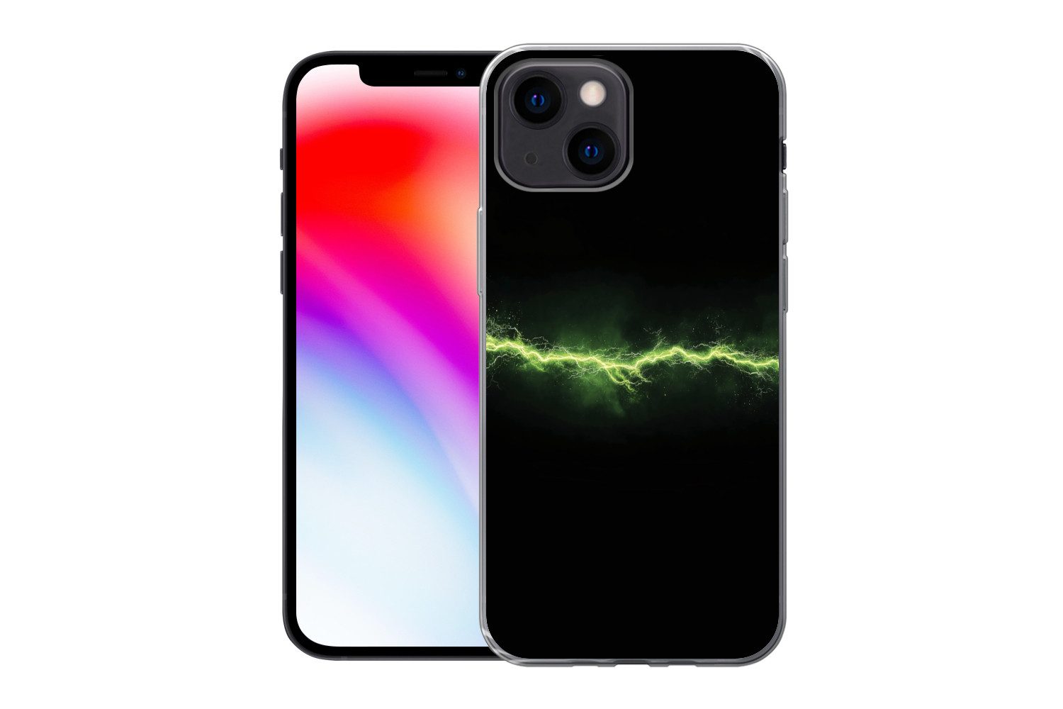 MuchoWow Handyhülle für Apple iPhone 13 mini Spiele - Elektrizität - Leitung - Funken - Gr, Smartphone-Bumper, Print, Handy Schutzhülle Dünn