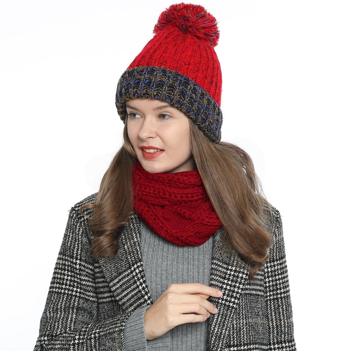 Schal Damen Winterschal Strickschal Schal, (1-St), Schlauchschal, warm und weich, Strickmuster
