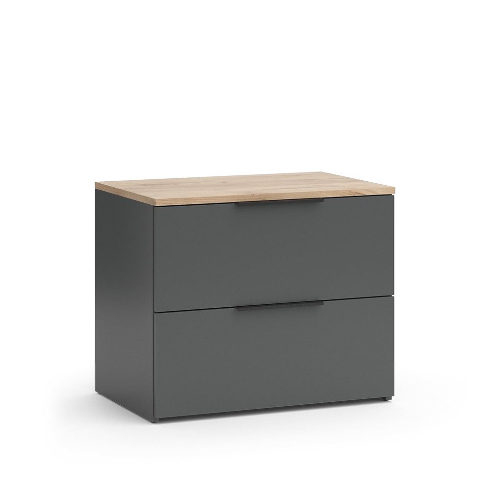 Vicco Kommode Wido, Anthrazit/Sonoma, 60 x 50 cm mit 2 Schubladen