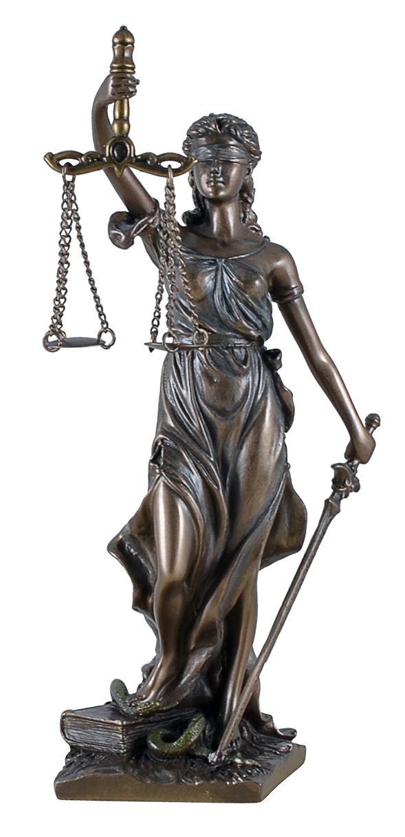 Vogler direct Gmbh Dekofigur Röm. Justitia mit Waage,Schwert und Gesetzbuch by Veronese, von Hand bronziert | Dekofiguren