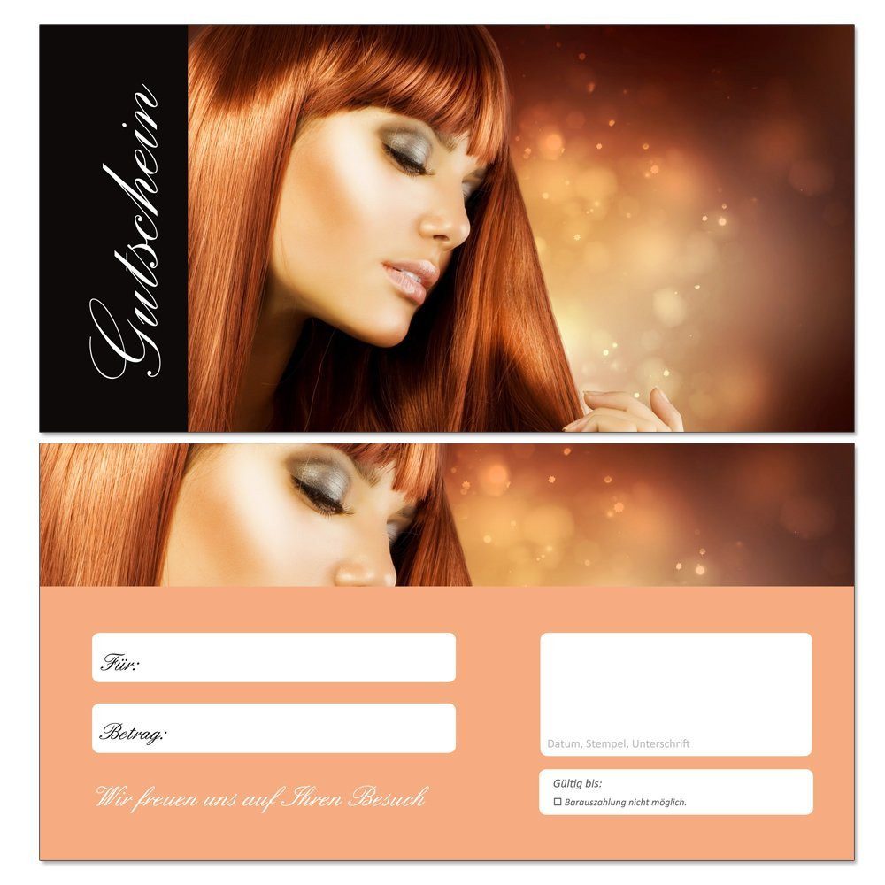 Geschenkkarte Geschenkgutscheine Friseursalon Frisör Gutscheine Haarstudio