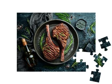 puzzleYOU Puzzle Saftiges Steak am Knochen gegrillt, 48 Puzzleteile, puzzleYOU-Kollektionen Essen und Trinken