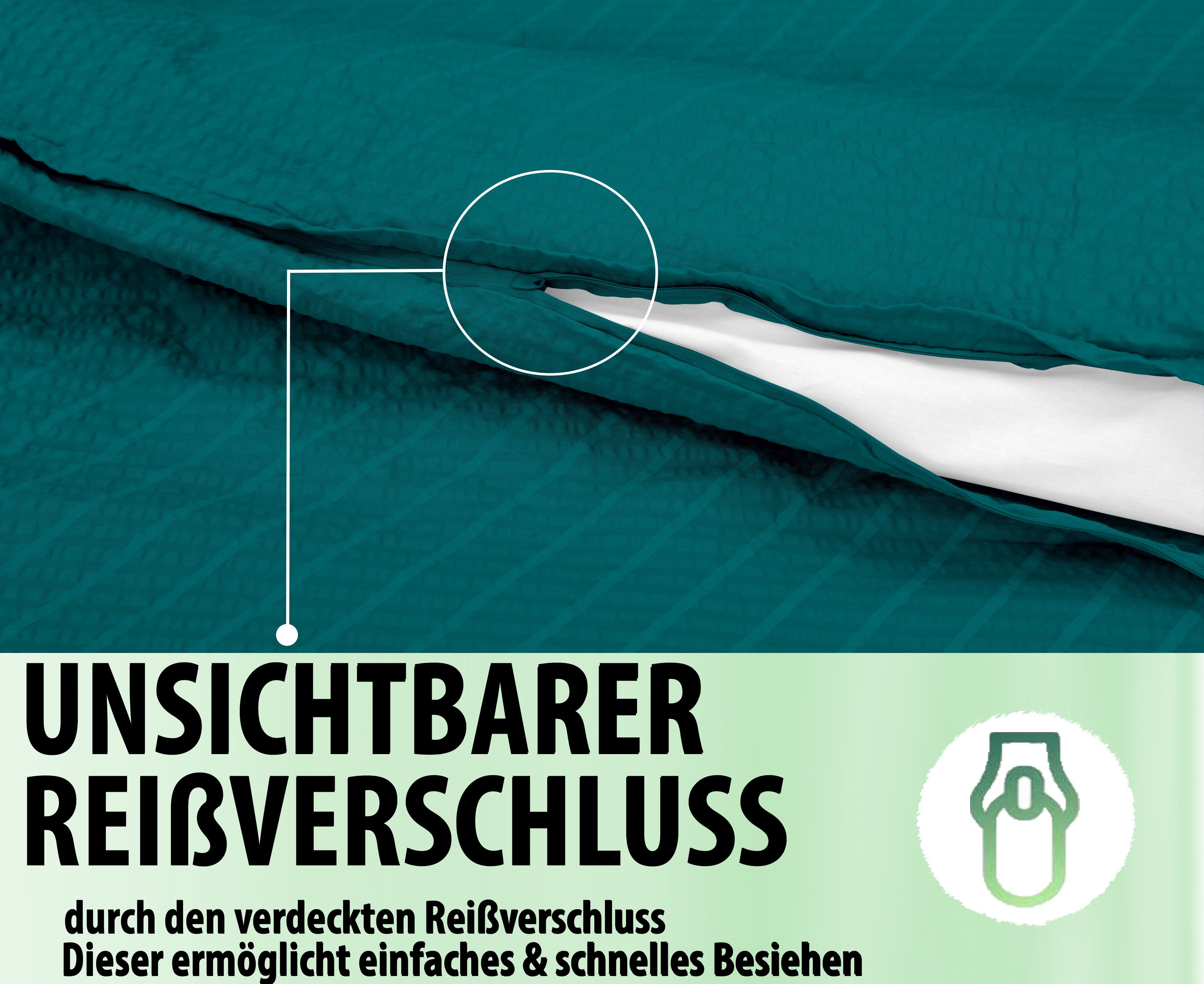 Betz Bettwäsche Seersucker 2tlg. Garnitur Set mit Reißverschluss, Baumwolle günstig online kaufen