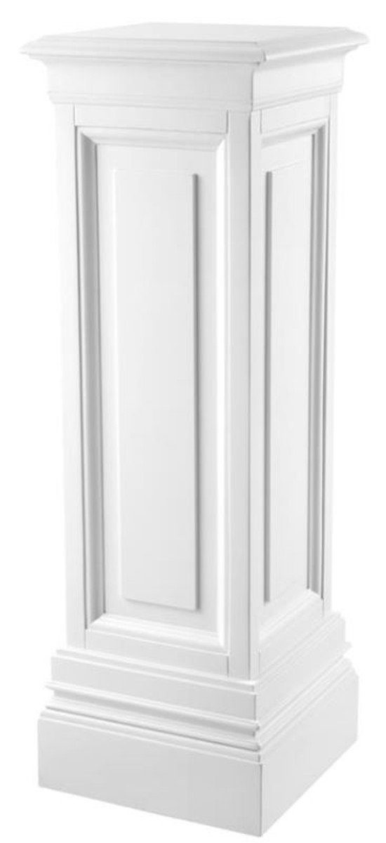Casa Padrino Beistelltisch Designer Mahagoni Säule Weiß 33 x 33 x H. 100 cm - Luxus Beistelltisch