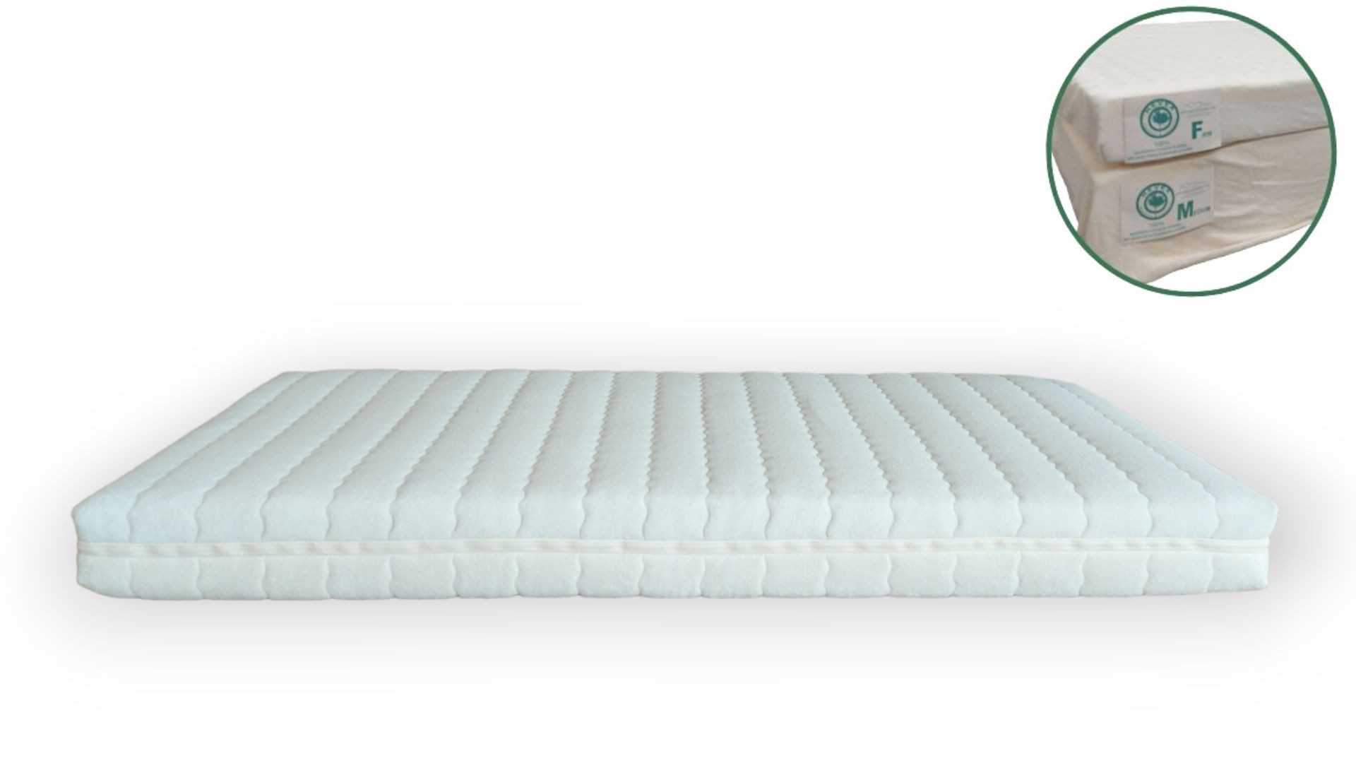 Naturmatratze 80-200x200 cm - Bio Matratze mit Härtegradwahl, geborgenschlafen, 15 cm hoch, (Latexmatratze Bio 140x200 - Punktelastisch & Nachhaltig, Komfortmatratze aus Naturkautschuk - Atmungsaktiv & Langlebig), Natural Latex Mattress 80x200 cm - Ergonomisch & Atmungsaktiv