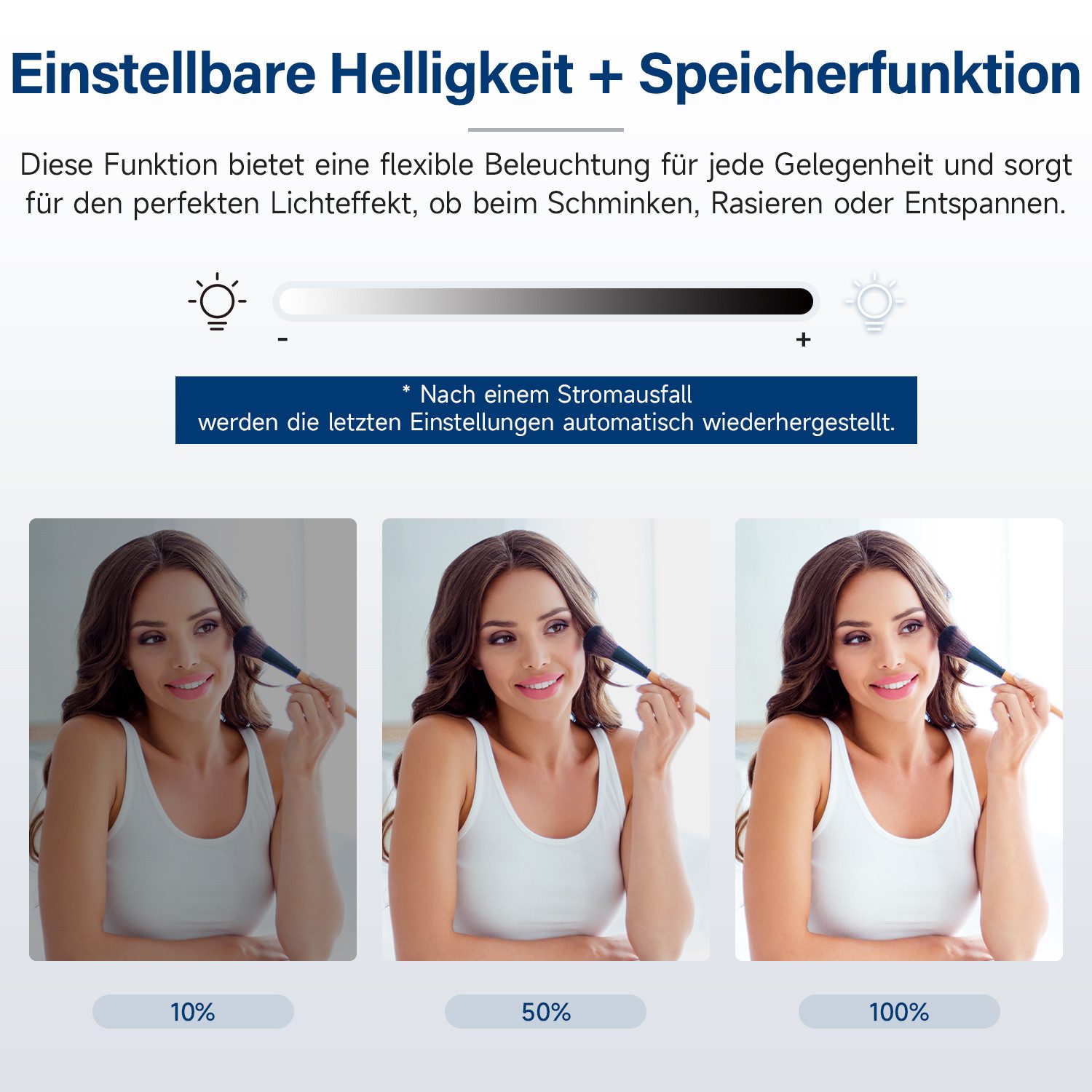 SONNI Spiegelschrank Edelstahl Badezimmerschrank mit LED-Beleuchtung 105x65cm Touch-Sensor, IP44 wasserfest & korrosionsbeständig – Bild 4 von 5
