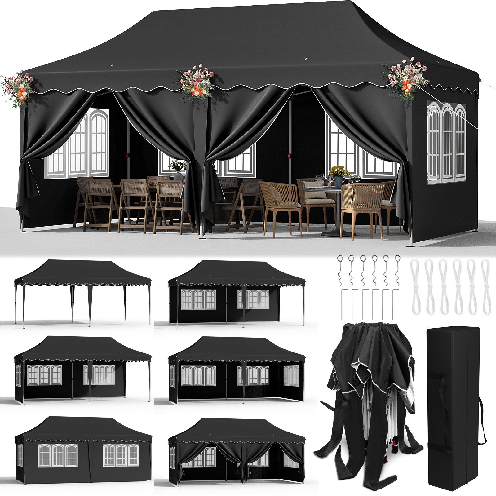 TLGREEN Faltpavillon 3x6 Pavillon Wasserdicht Stabil, günstig online kaufen