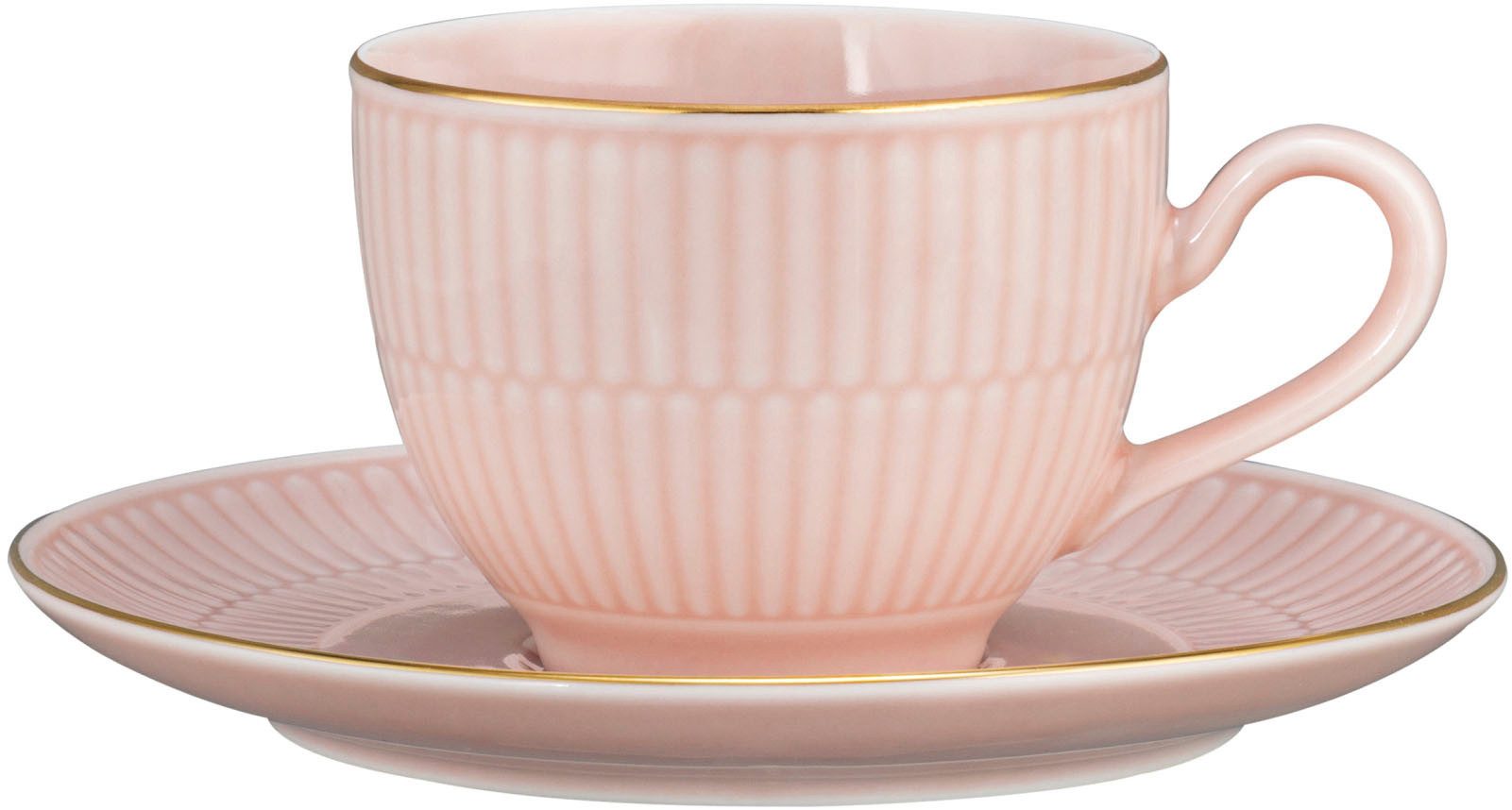 Seltmann Weiden Tasse Amina, 1-tlg., Porzellan, Kaffeetasse aus Porzellan mit Relief und edler Goldumrandung