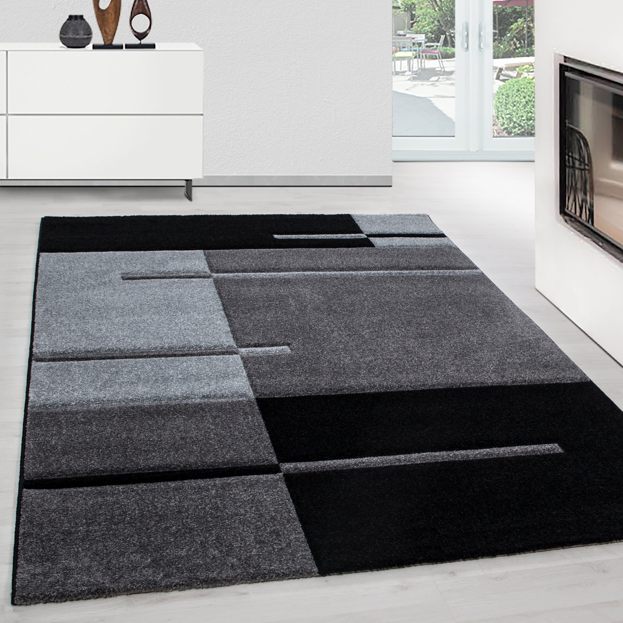 Teppium Teppich Kariert Design, Rechteckig, Höhe: 13 mm, Designer Wohnzimme günstig online kaufen