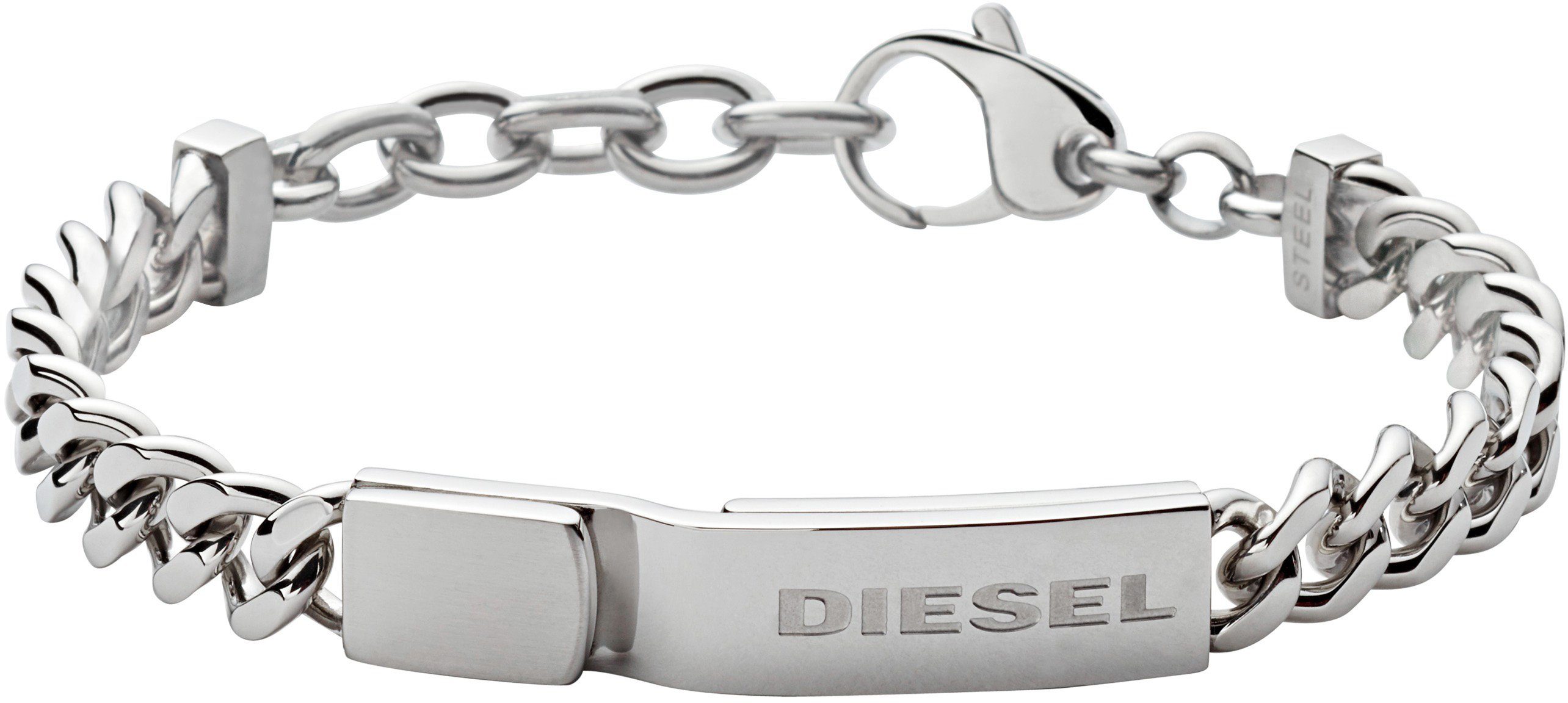 Diesel Armband Schmuck Edelstahl Armschmuck Panzerkette ID Armband Stacked günstig online kaufen