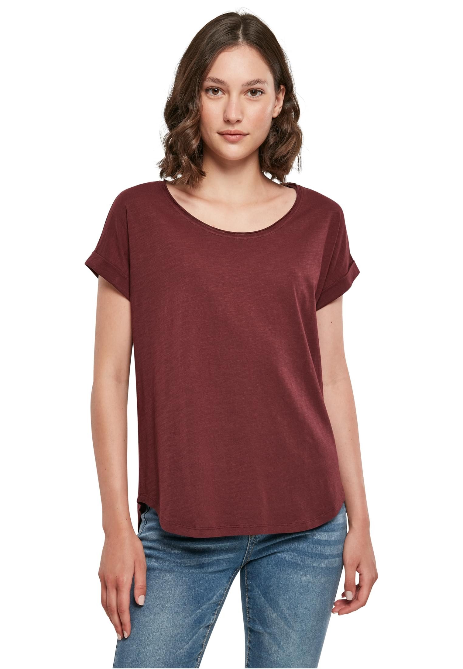 urbandreamz T-Shirt Damen Kurzarm Rundhals Long Slub Shirt hinten lang gesc günstig online kaufen