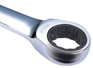 KS Tools Ratschenringschlüssel GEARplus, DUO Ringmaulschlüssel, Maul-Ratschenfunktion 19 mm