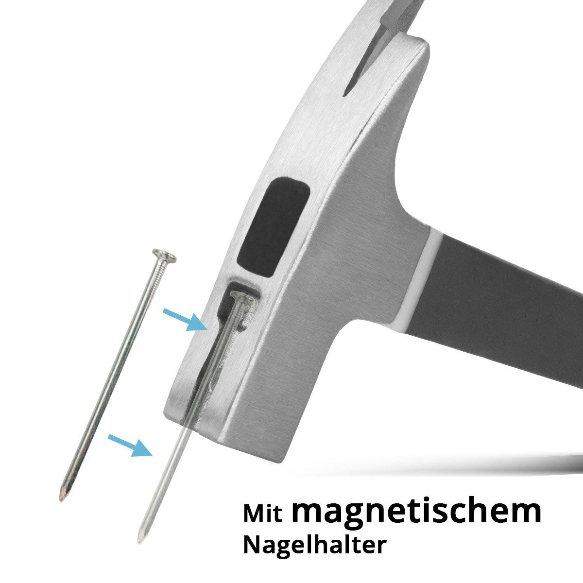 STAHLWERK Vorschlaghammer Latthammer aus geschmiedetem Carbon-Stahl robuster Klauenhammer mit (Set, 1-St., Einzelgerät), Griff aus rutschsicherem Fiberglas