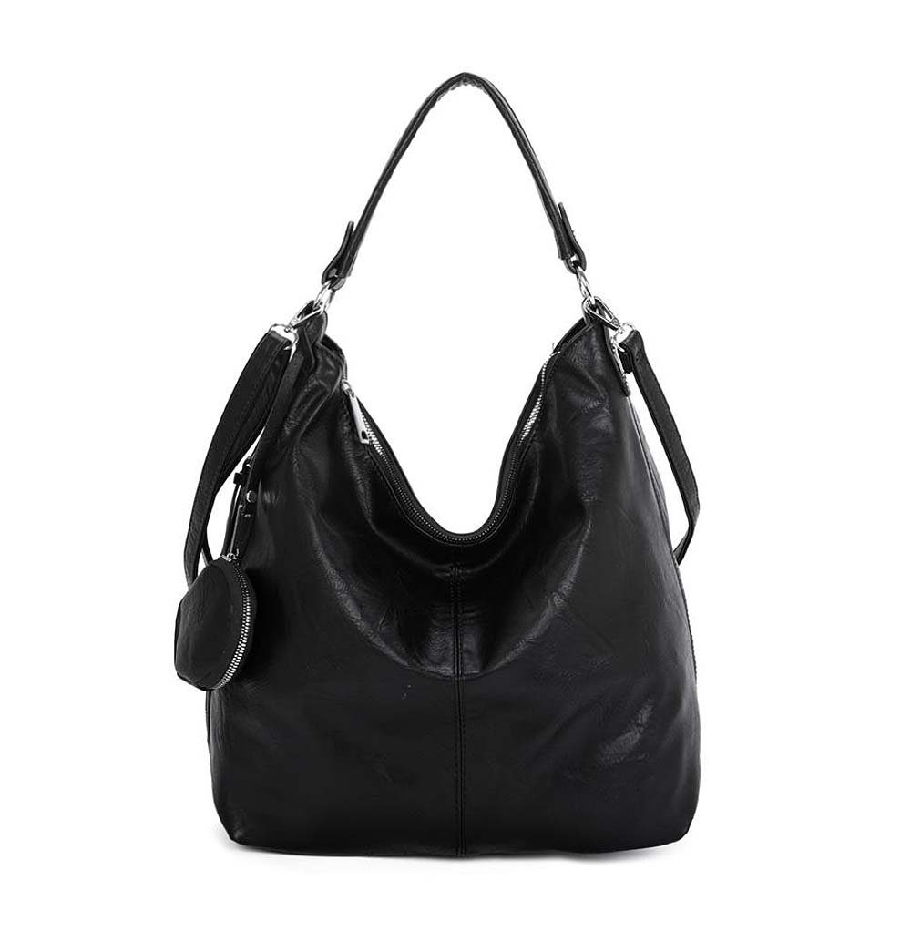 ITALYSHOP24 Schultertasche XXL DAMEN TASCHE SHOPPER Hobo Cross Bag Reisetasche Umhängetasche, LEDER OPTIK, große Tasche für Sport Schule Reise Freizeit Urlaub