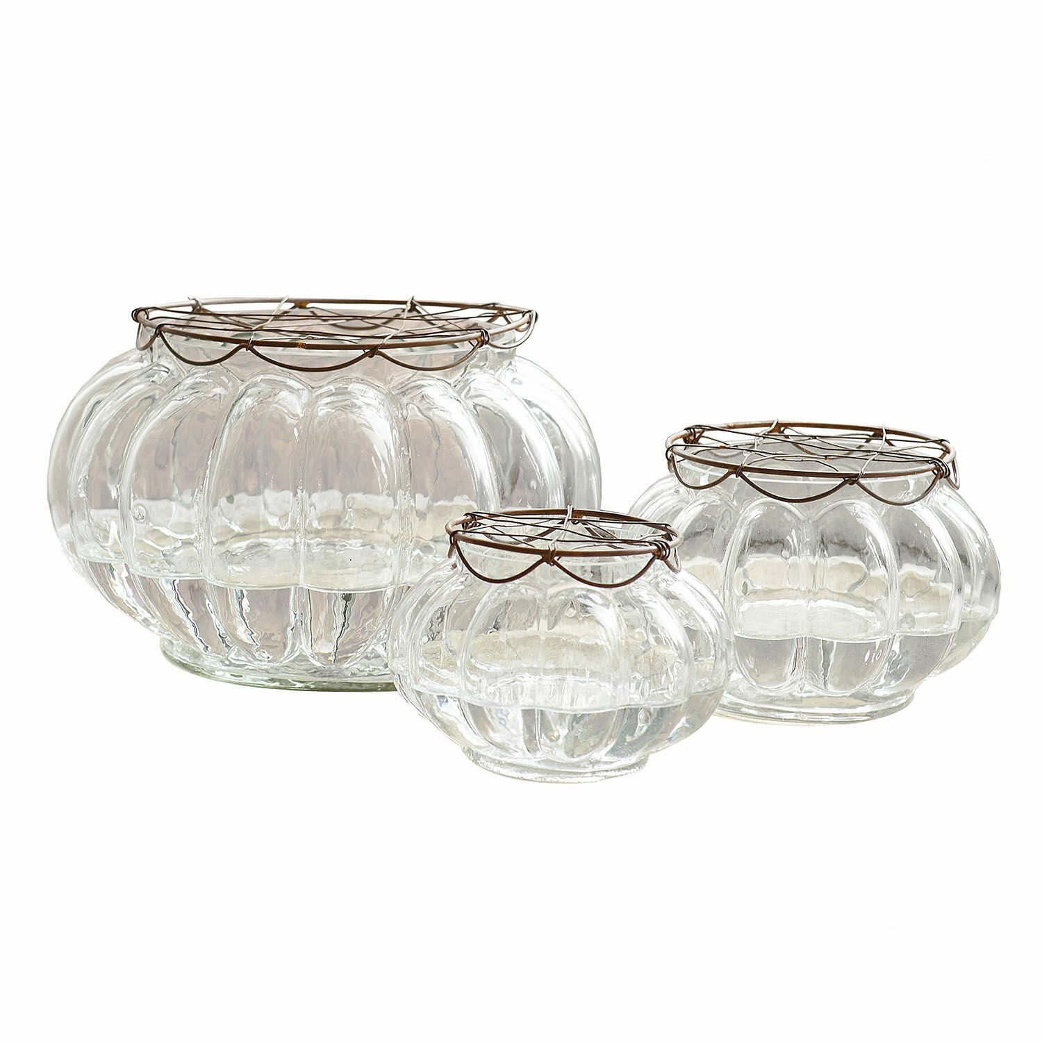 Tischvase Vase 3er Set Xyphine klar/braun