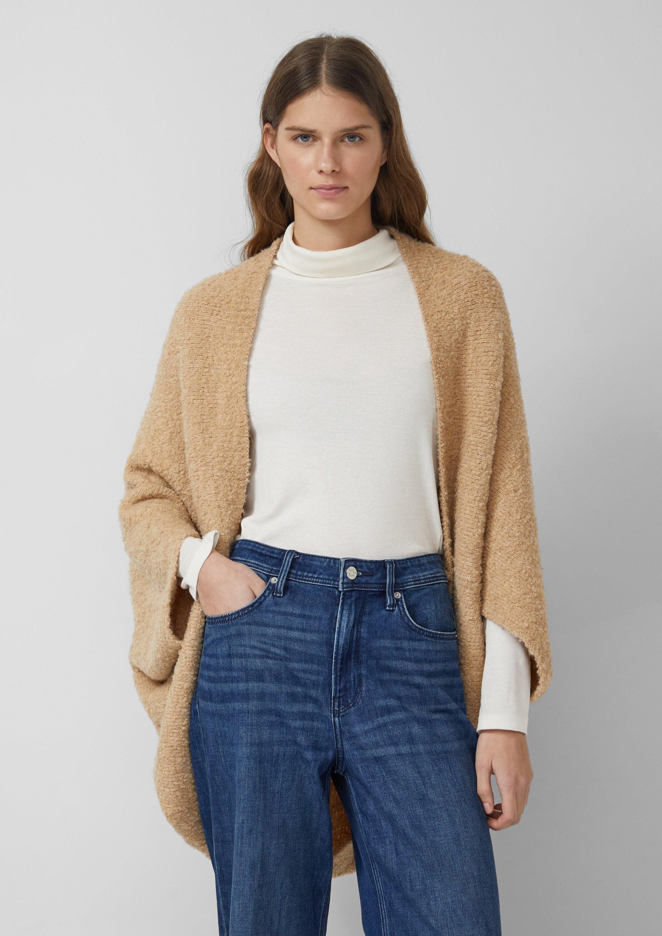 s.Oliver Poncho Indoor-Poncho O-Shape-Poncho aus Bouclé-Strick