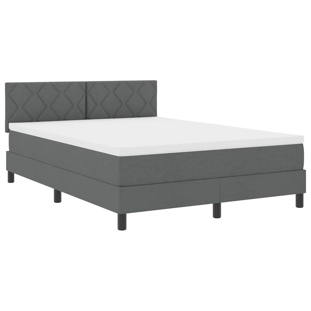 vidaXL Bett Boxspringbett mit Matratze Dunkelgrau günstig online kaufen