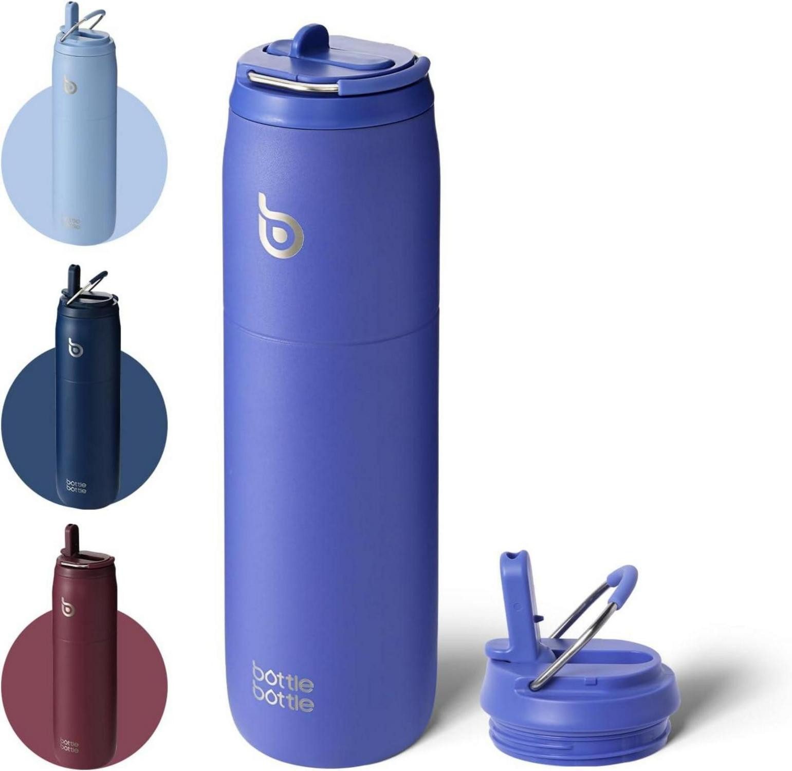Thermobecher Isolierte Wasserflasche Edelstahl 32oz mit Strohhalm Griff für