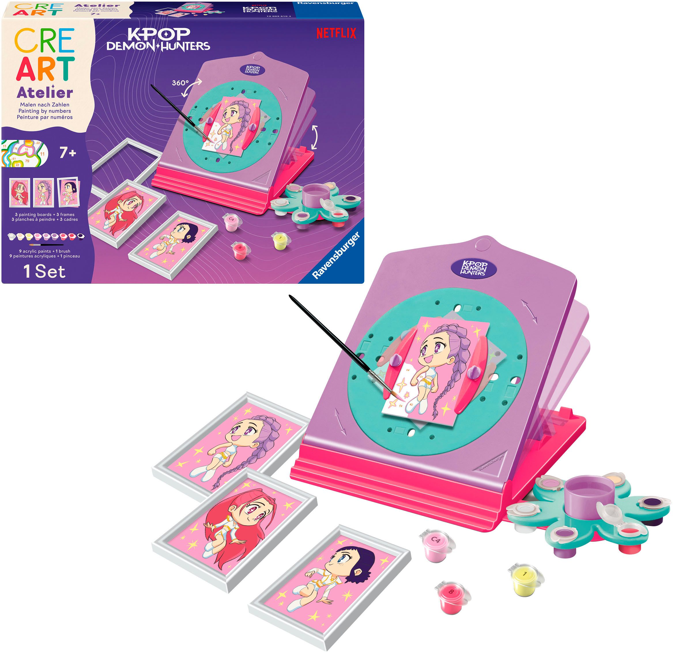Ravensburger Malen nach Zahlen CreArt, K-Pop Demon Hunters - Atelier Rumi, Mira & Zoey, Made in Europe