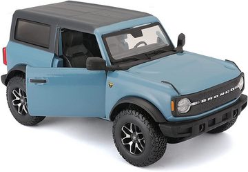 Maisto® Modellauto Ford Bronco Badlands '21 (blau), Maßstab 1:24, detailliertes Modell