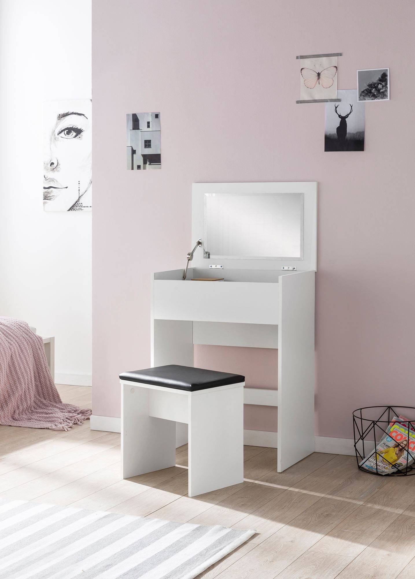 freiraum Schminktisch WL5.730, in Weiß - 40x60x81x60cm (LxBxHxT)