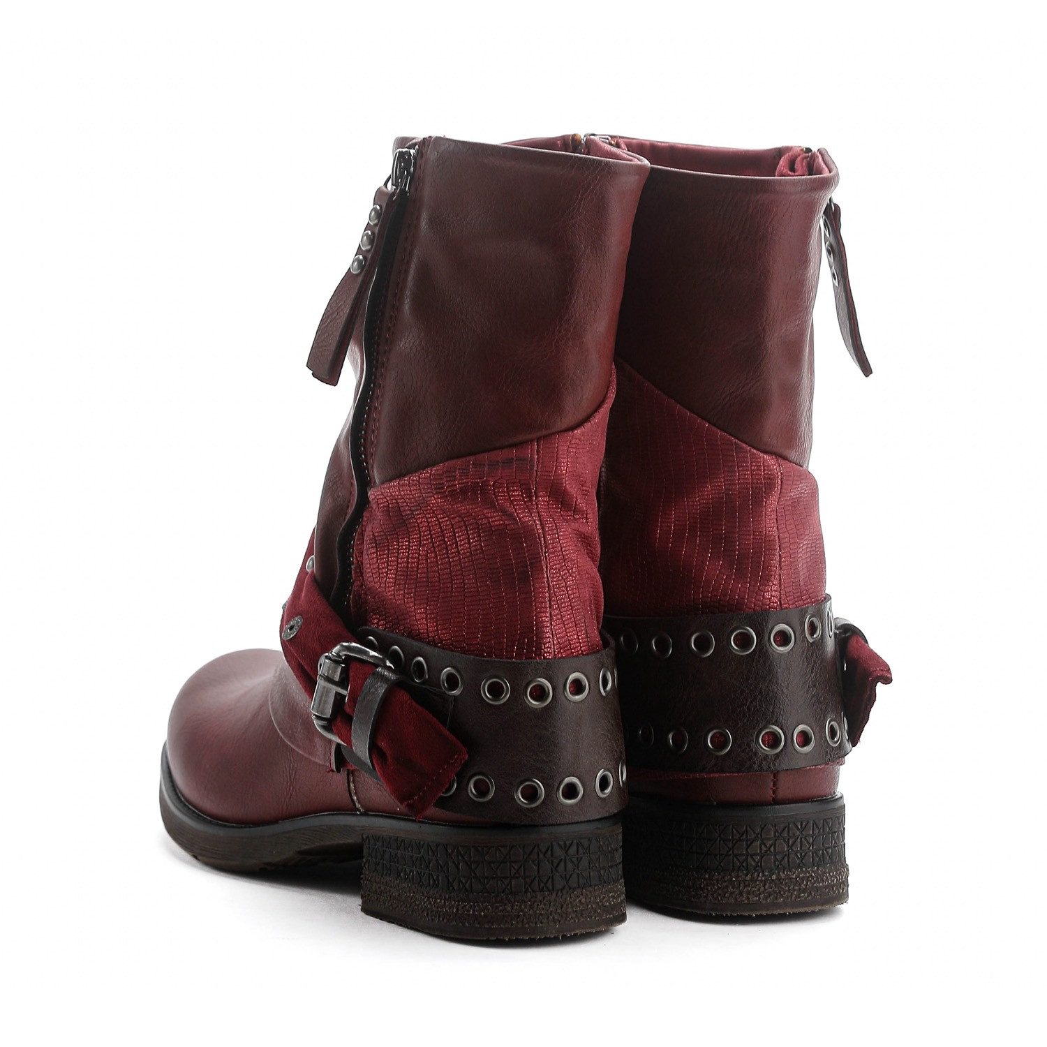 Pogolino ST04 Bikerboots Damen Biker Boots leicht gefüttert Nieten Stiefeletten