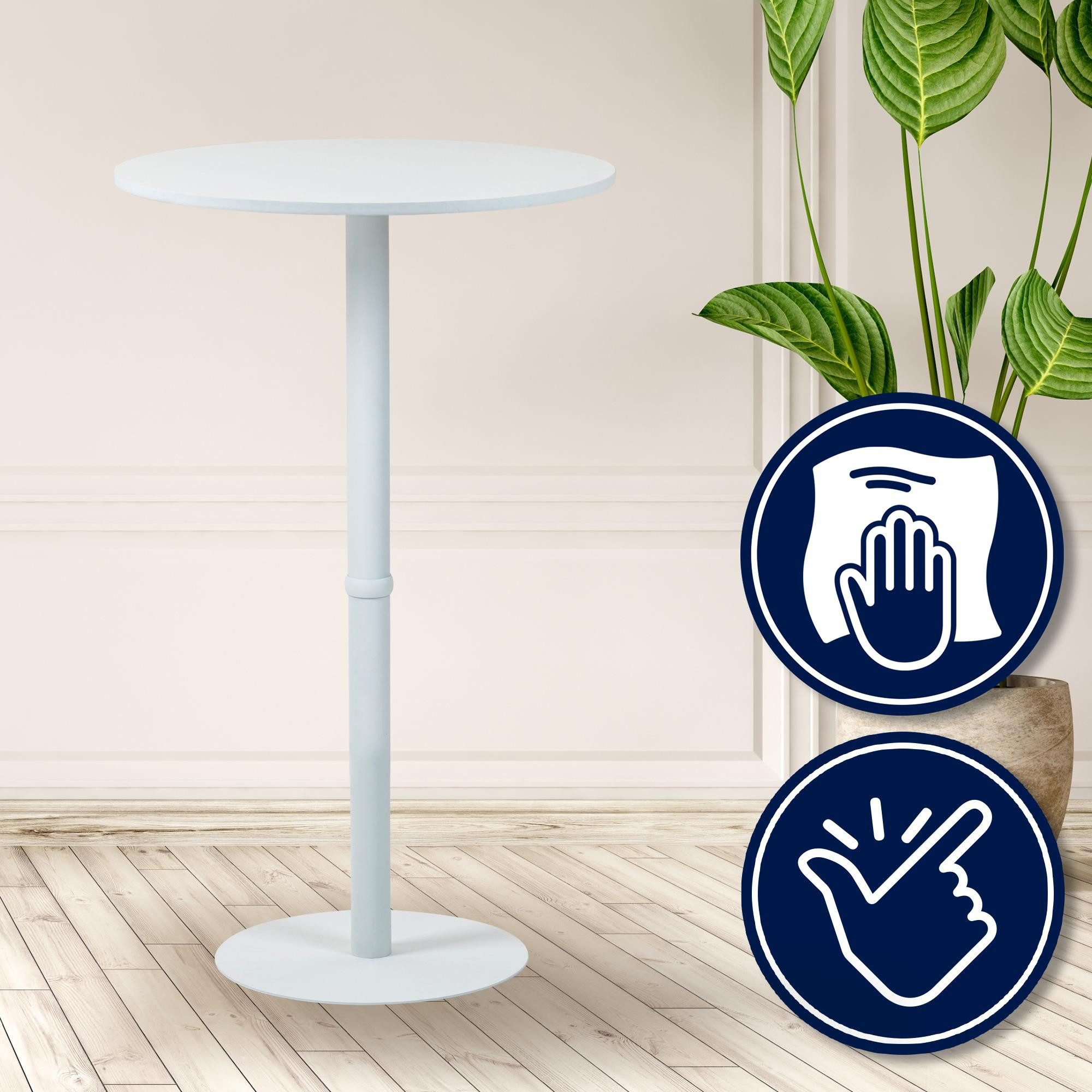 CLP Bartisch Hereford (1er), mit Holztischplatte & Metallgestell