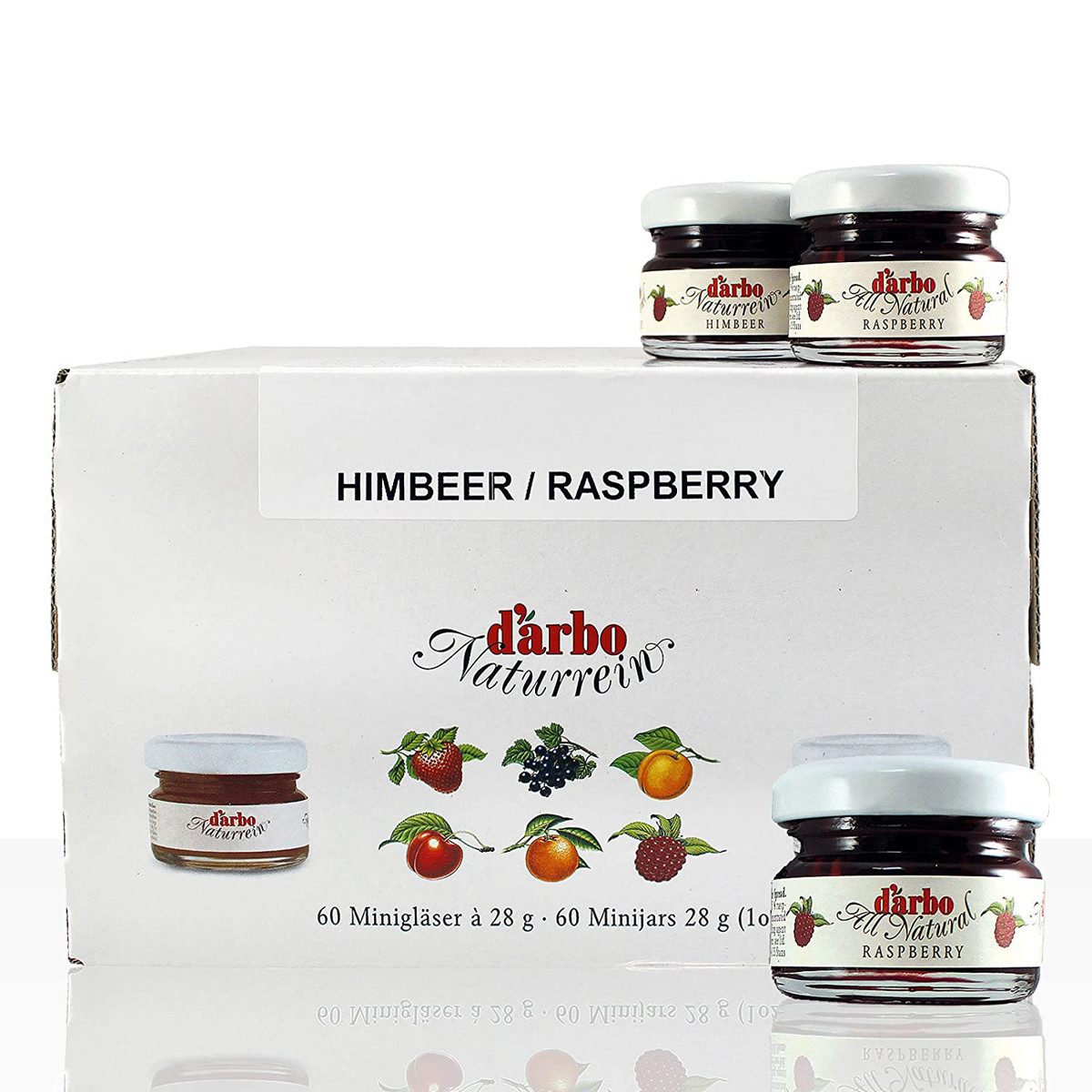 darbo Fruchtaufstrich, Darbo Konfitüre Extra Himbeere Naturrein kleine Gläschen 60x 28g