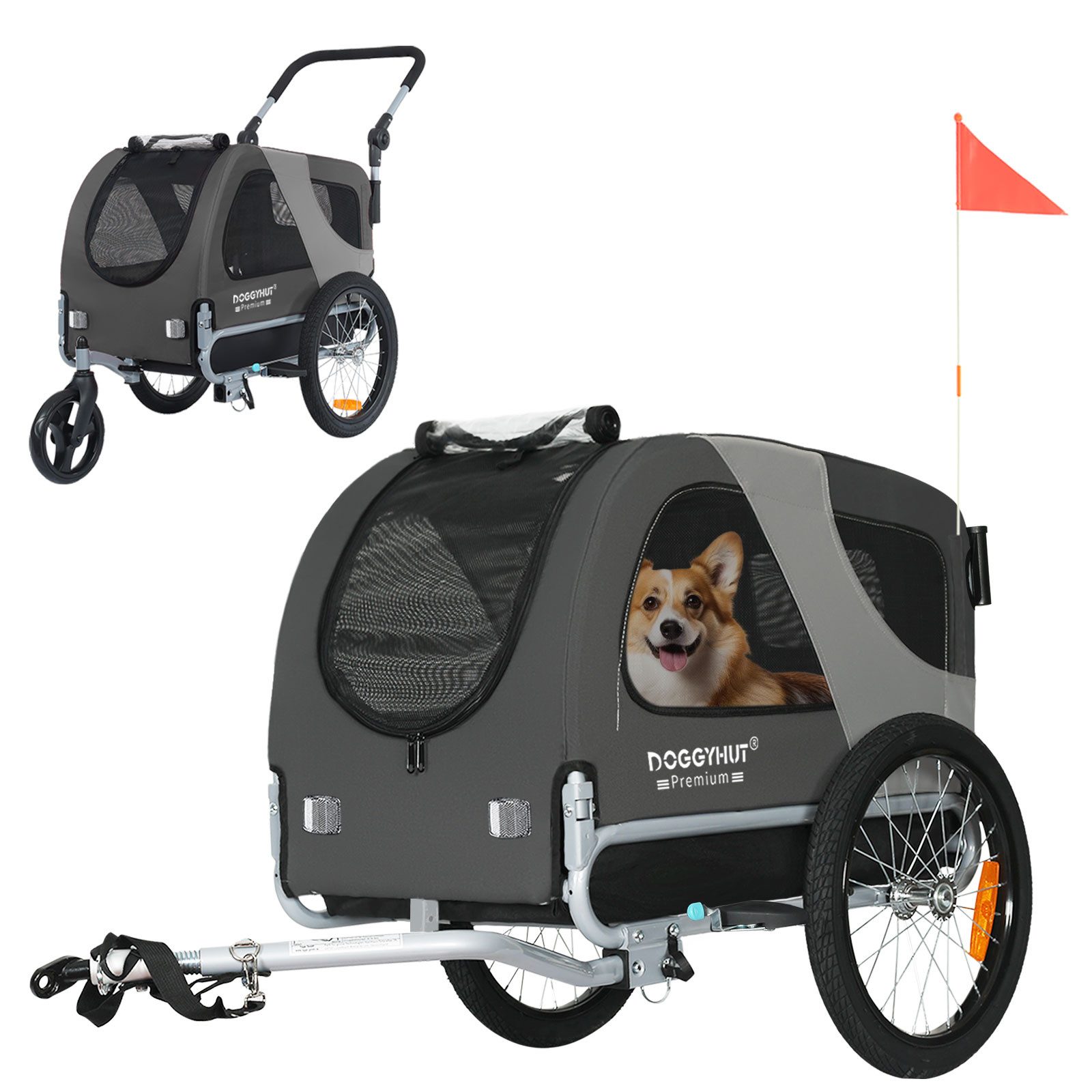 Fahrradhundeanhänger DOGGYHUT® Hundefahrradanhänger Fahrradanhänger Hundeanhänger