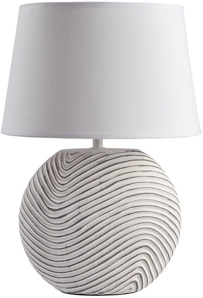 BRUBAKER Tischleuchte Zen Garden Tischlampe, Ohne Leuchtmittel, moderne Nachttischlampe mit Keramikfuß
