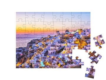 puzzleYOU Puzzle Dorf Oia, Santorini, Griechenland, 48 Puzzleteile, puzzleYOU-Kollektionen Santorini