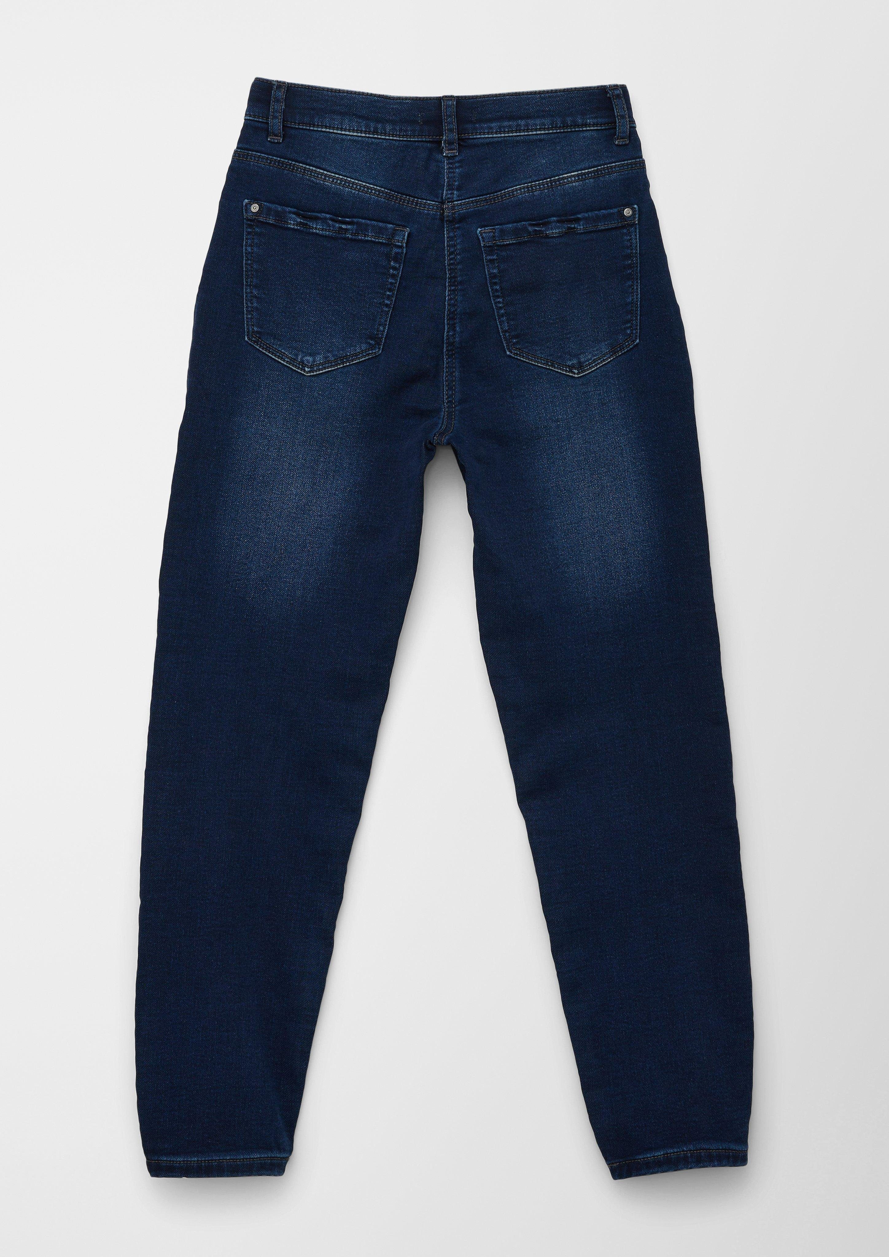 s.Oliver Stoffhose Jeans Mom / Leg Rise Relaxed Waschung Fit / High Tapered 