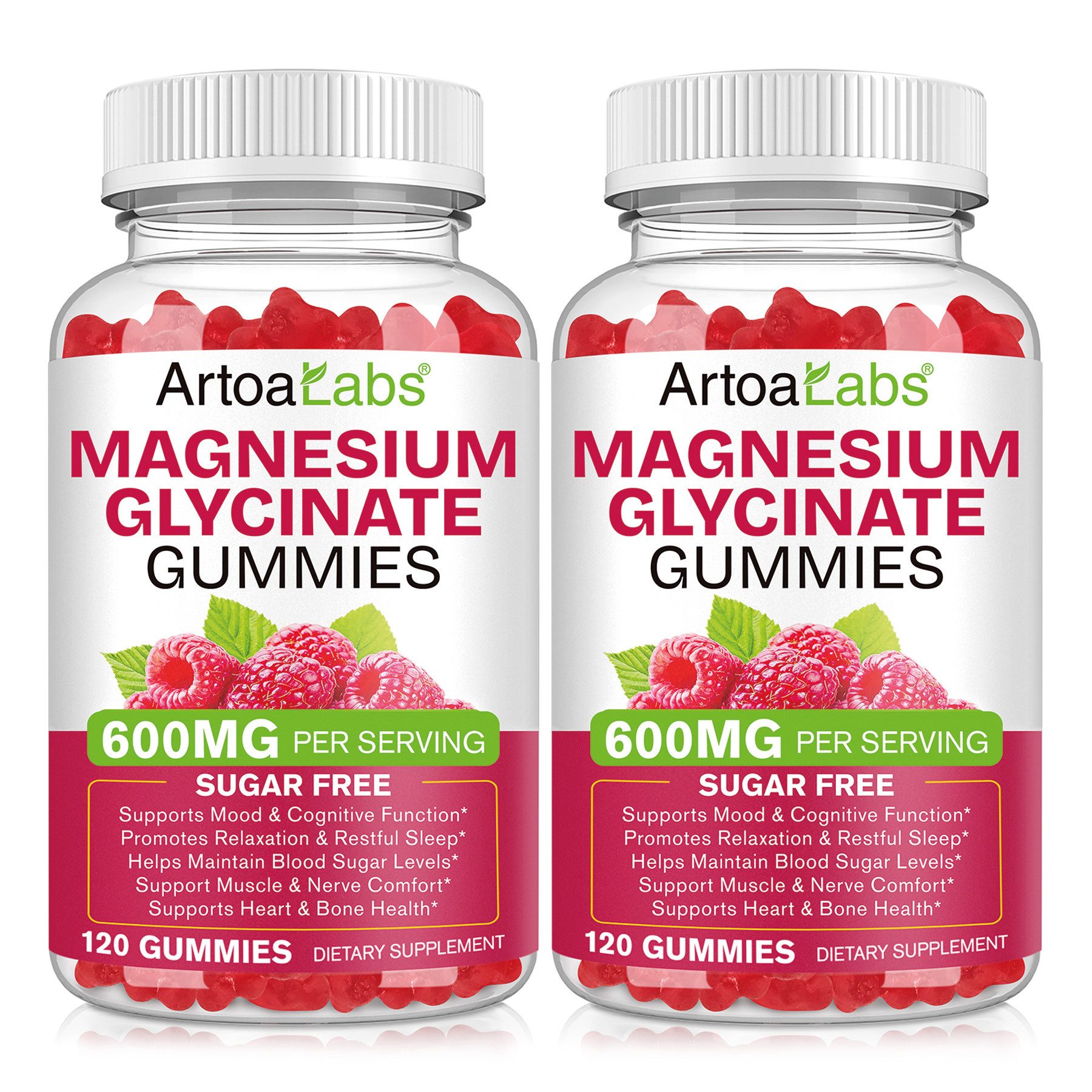 P-Beauty Cosmetic Accessories Magnesium Glycinat Gummis 600 mg Hochdosiert für Entspannung Superfood, Herz, Knochen, Vegan, Gesundheit, Superfood, Herz, Knochen, Vegan, Gesundheit