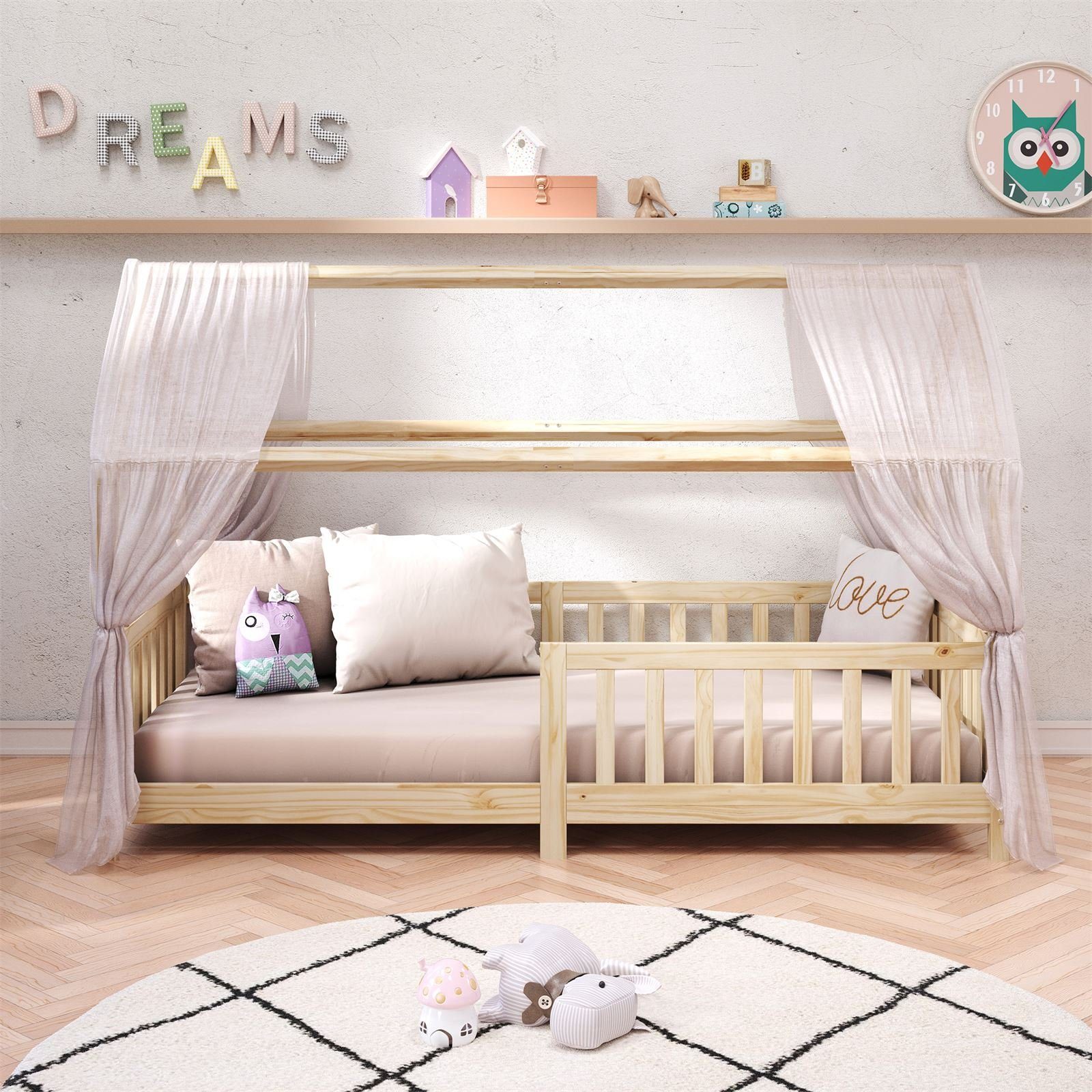 IDIMEX Kinderbett NINA, Hausbett Montessori Bett Kiefer 90 x 200 Tipibett m günstig online kaufen