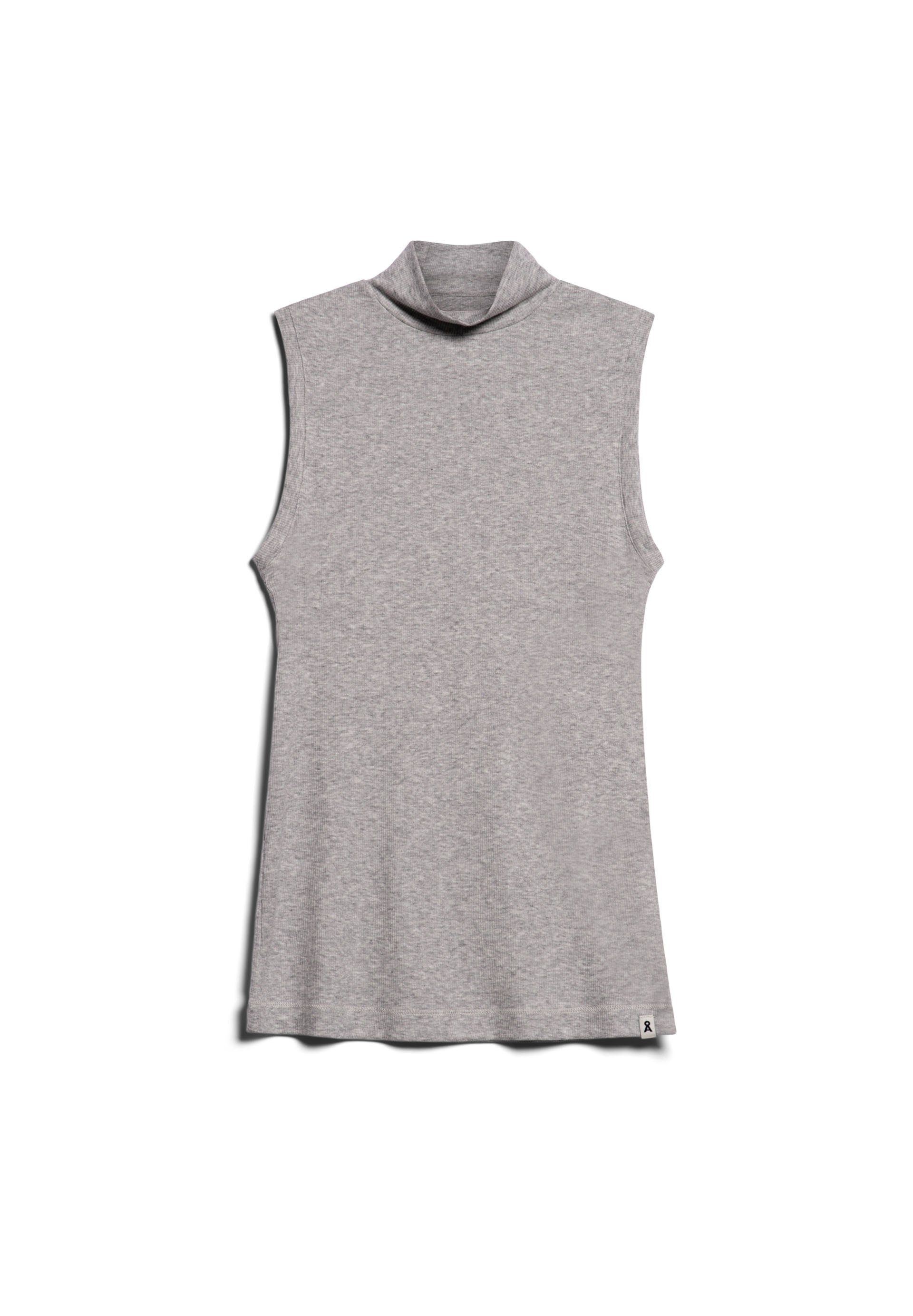 Armedangels T-Shirt CILIAA Damen empty grey Mix Lyocell Fit (1-tlg) aus Slim Top TENCEL™ melange