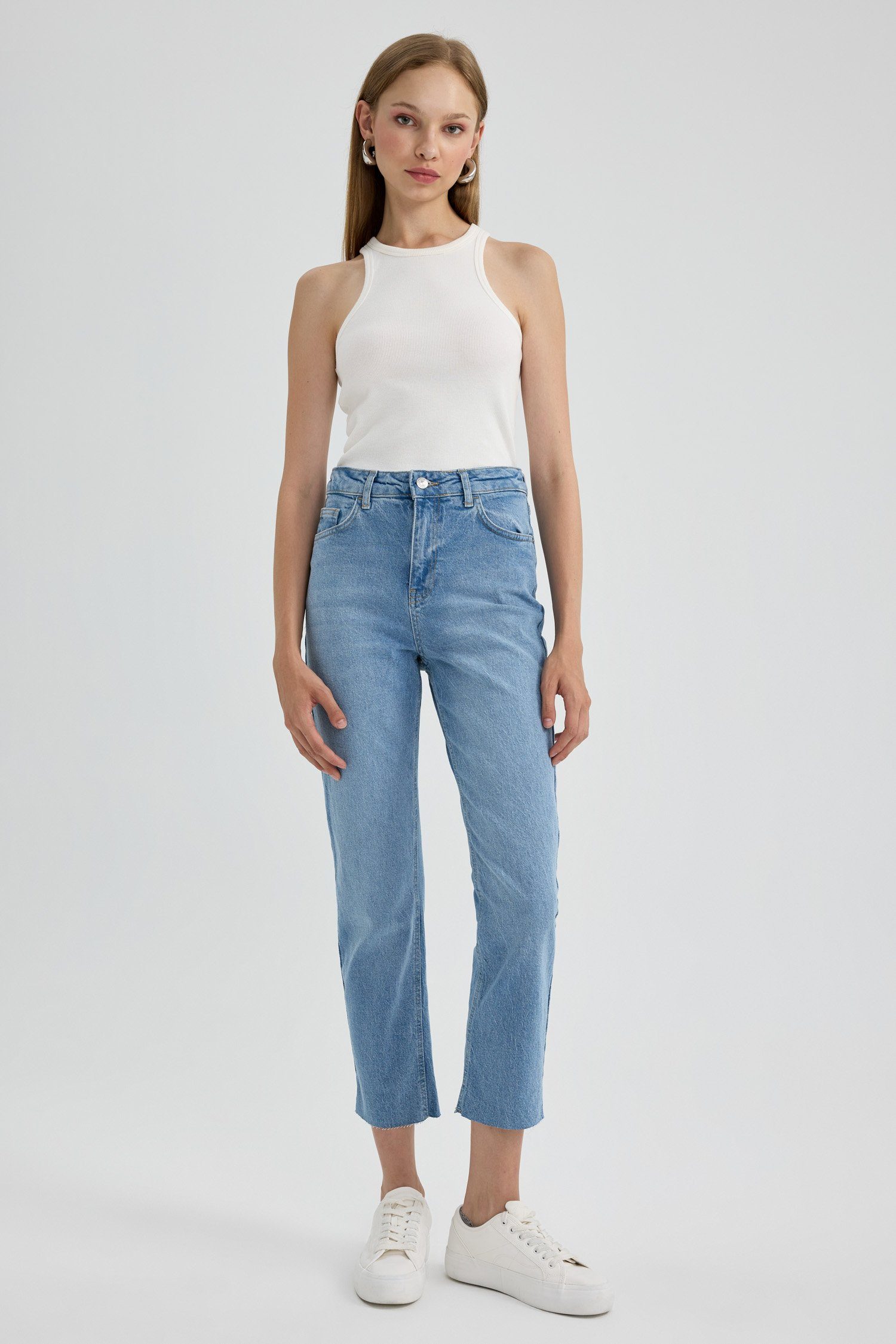 Damen Straight-Jeans VINTAGE Straight-Jeans DeFacto STRAIGHT